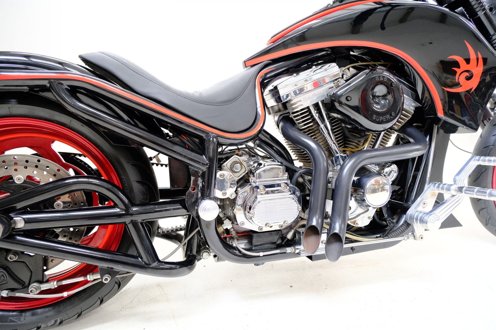 Sega Sonic the Hedgehog-inspired motorcycle. Credit: Bonhams.