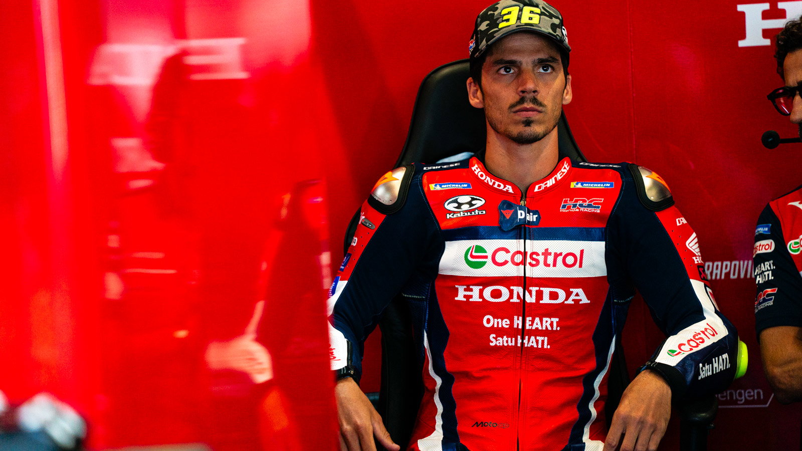 Joan Mir, 2026 MotoGP British Grand Prix, pit box. Credit: Tony Goldsmith.