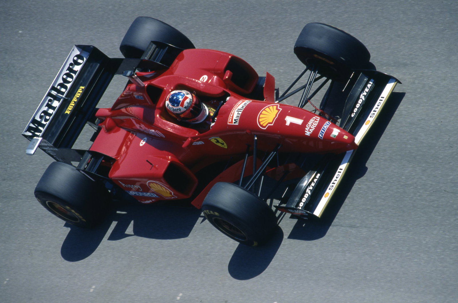 The Ferrari F310 featured gold wheel rims