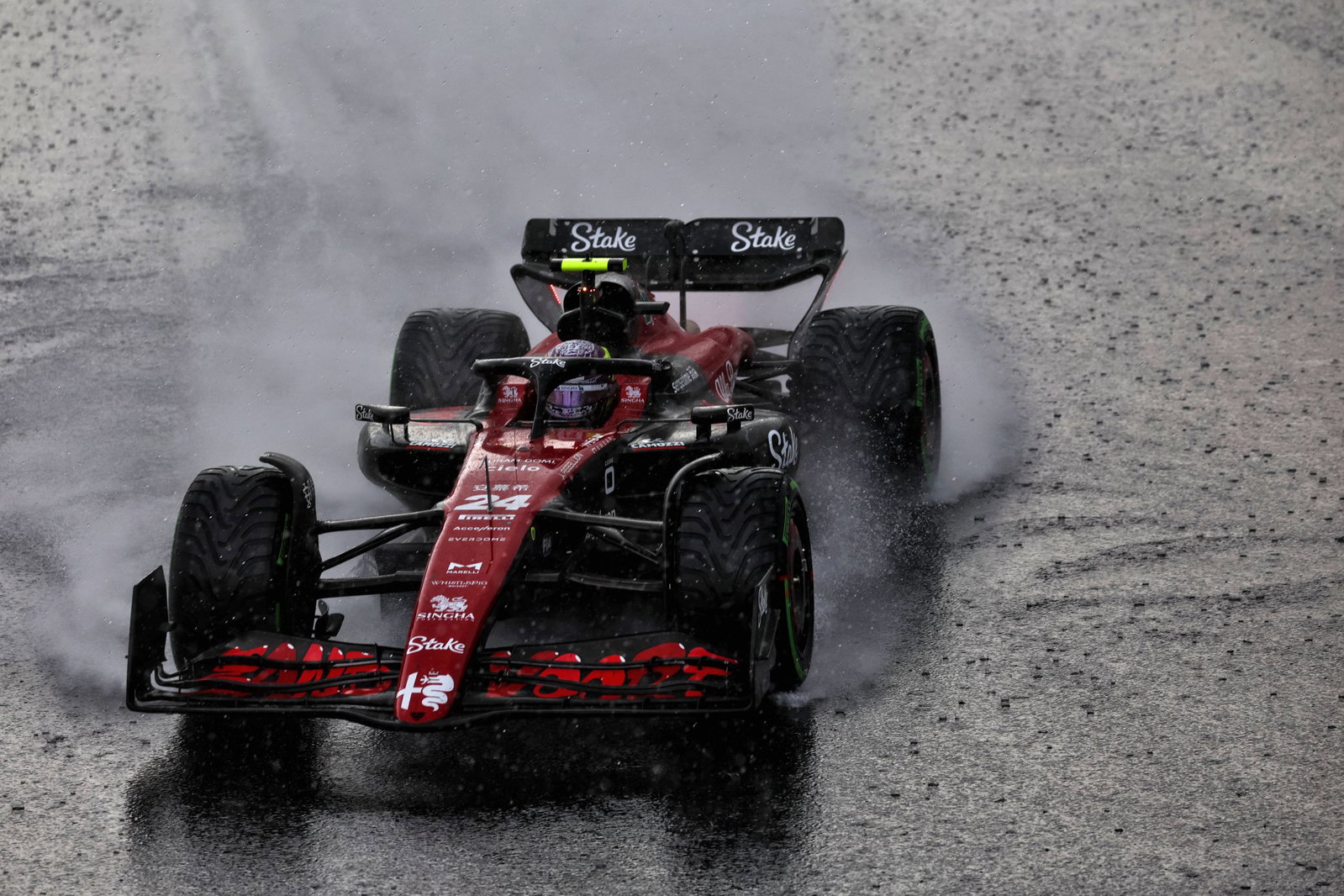 Zhou crashed out amid a torrential downpour at Zandvoort in 2023