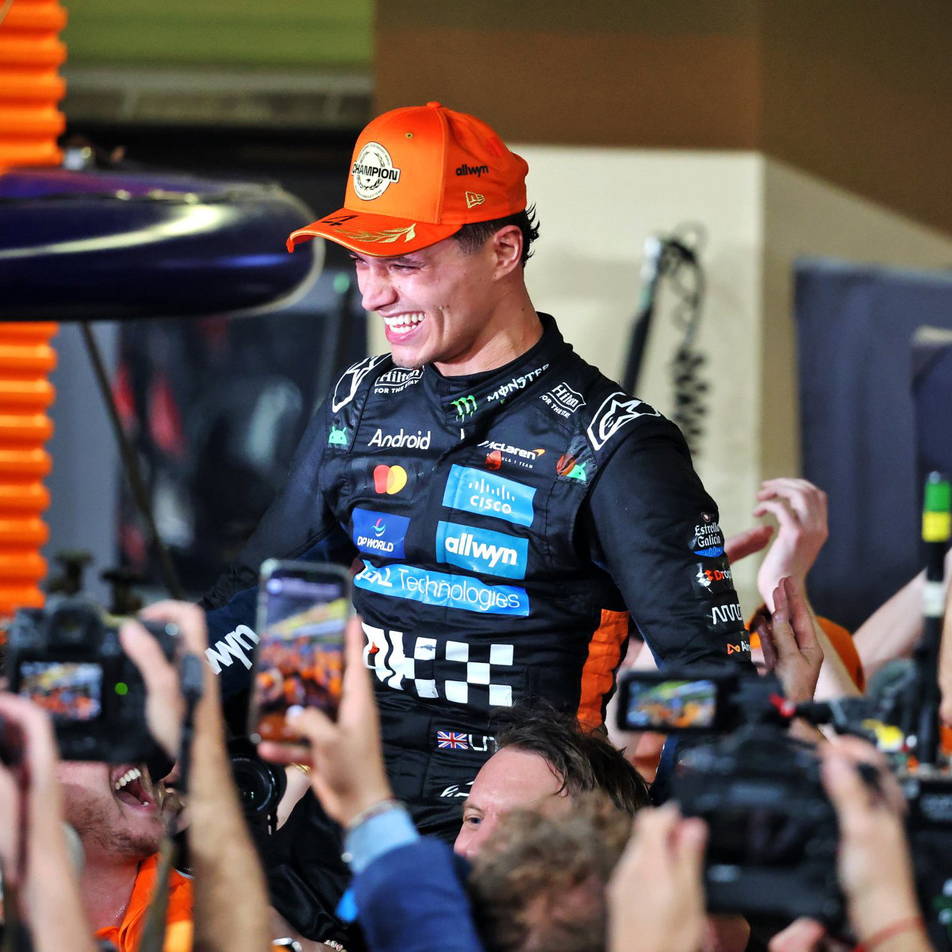 Norris celebrates his first drivers' title