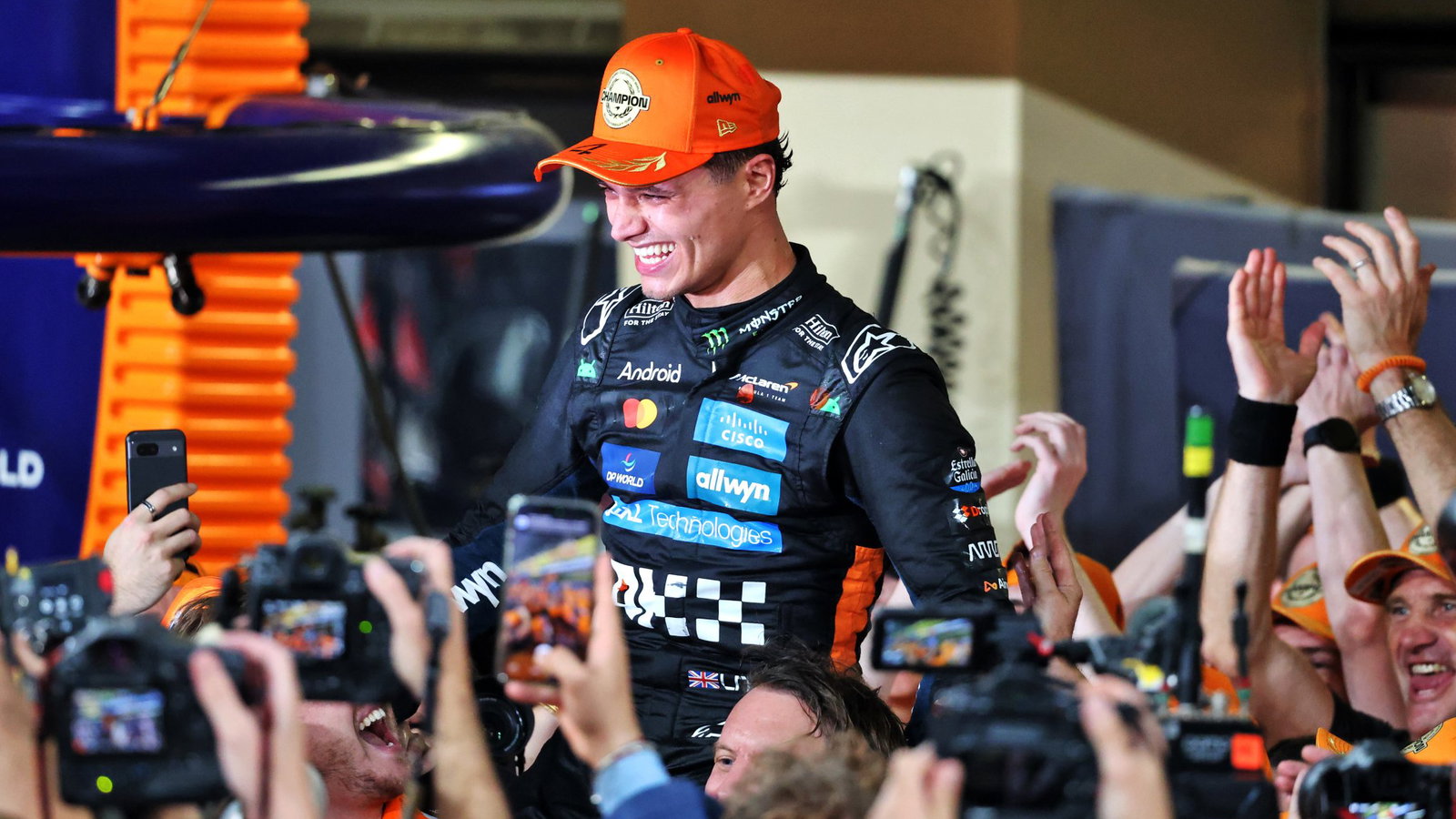Norris celebrates his first drivers' title