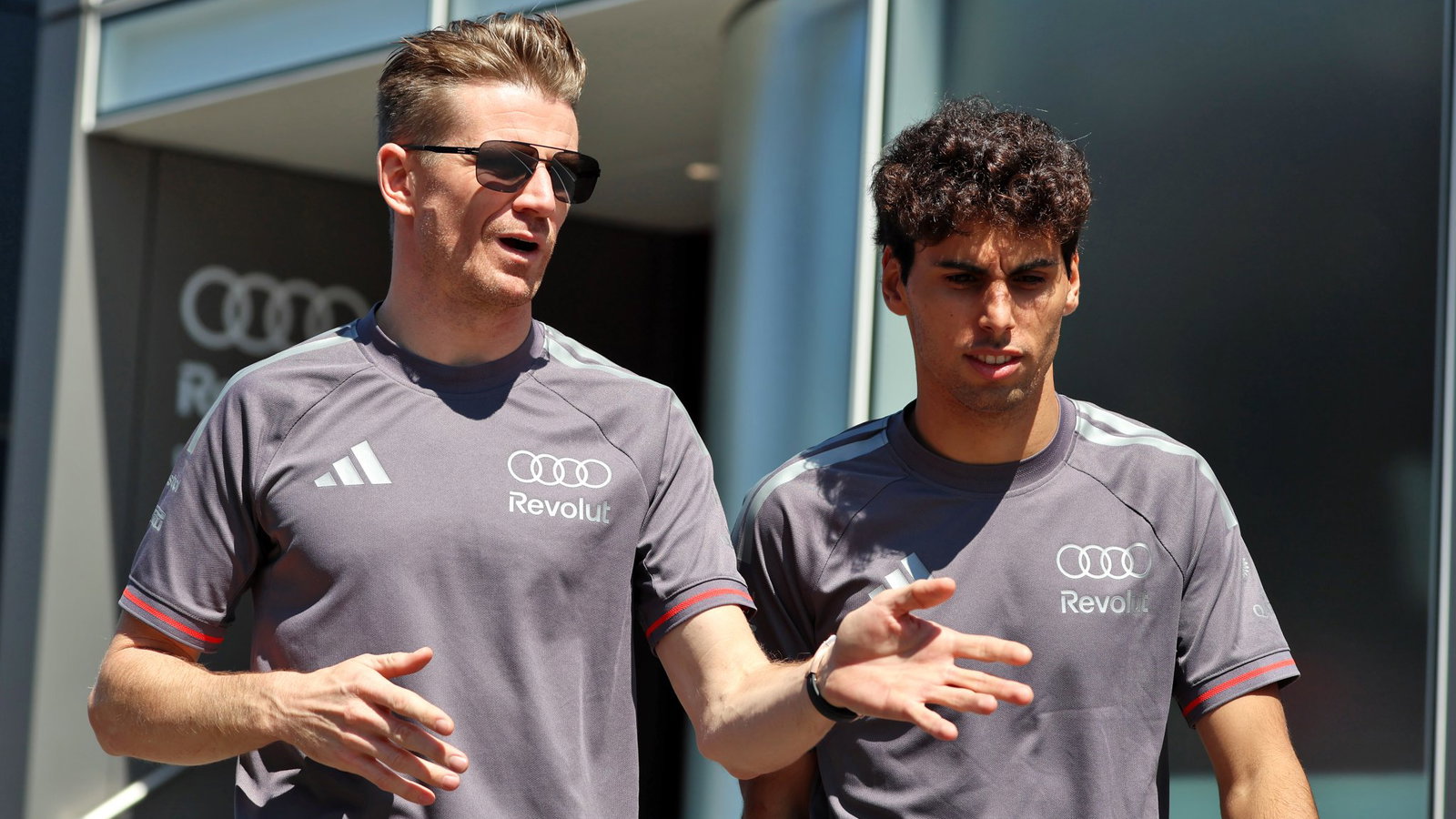 Hulkenberg and Bortoleto in the F1 paddock