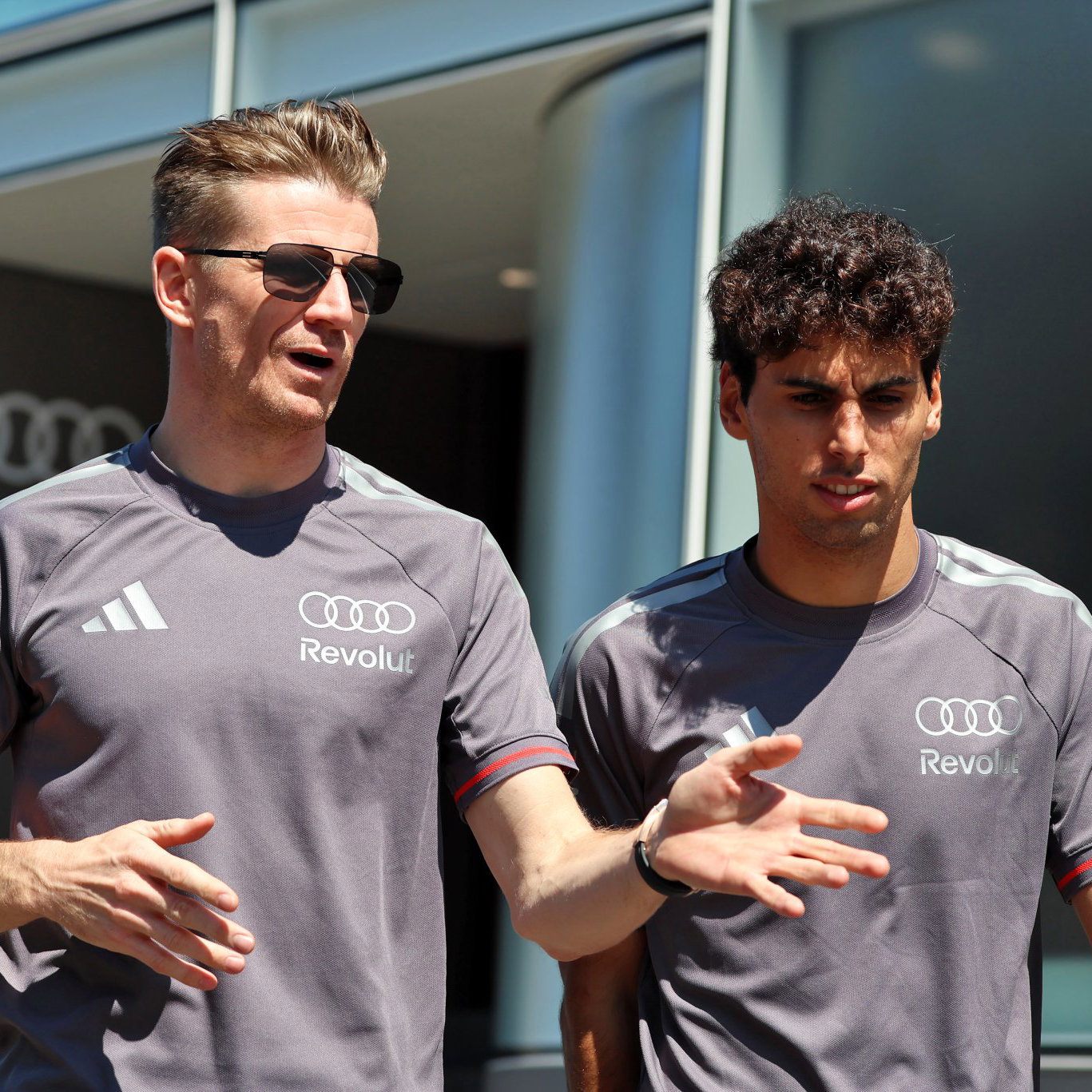 Hulkenberg and Bortoleto in the F1 paddock