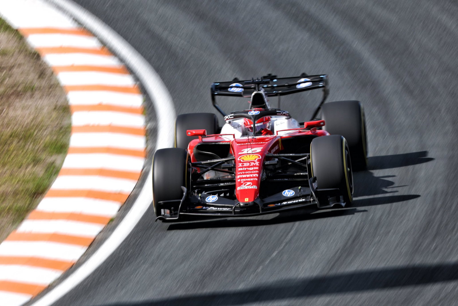 Charles Leclerc narrowly missed out on pole in the other Ferrari