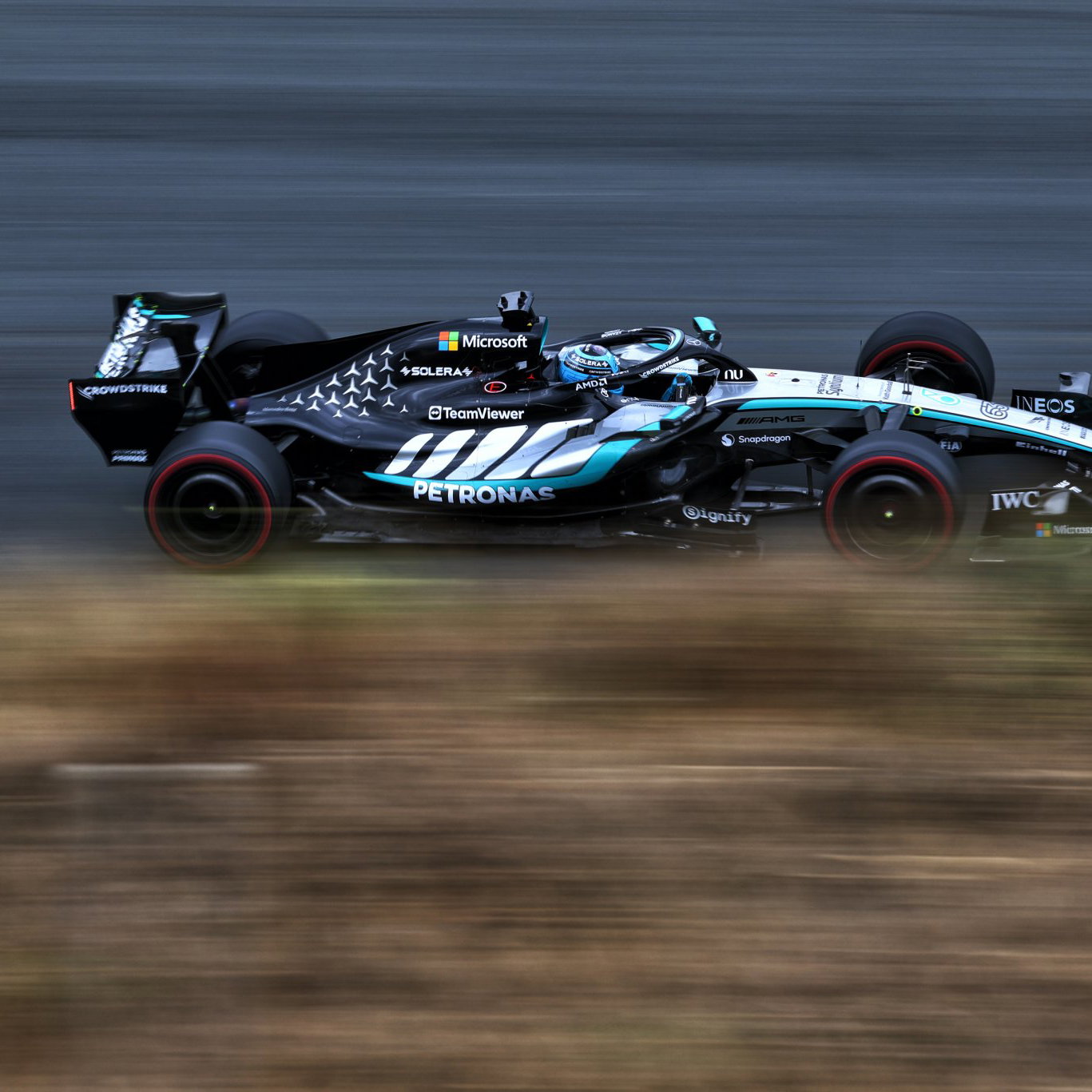 George Russell pipped Lando Norris to pole at Zandvoort