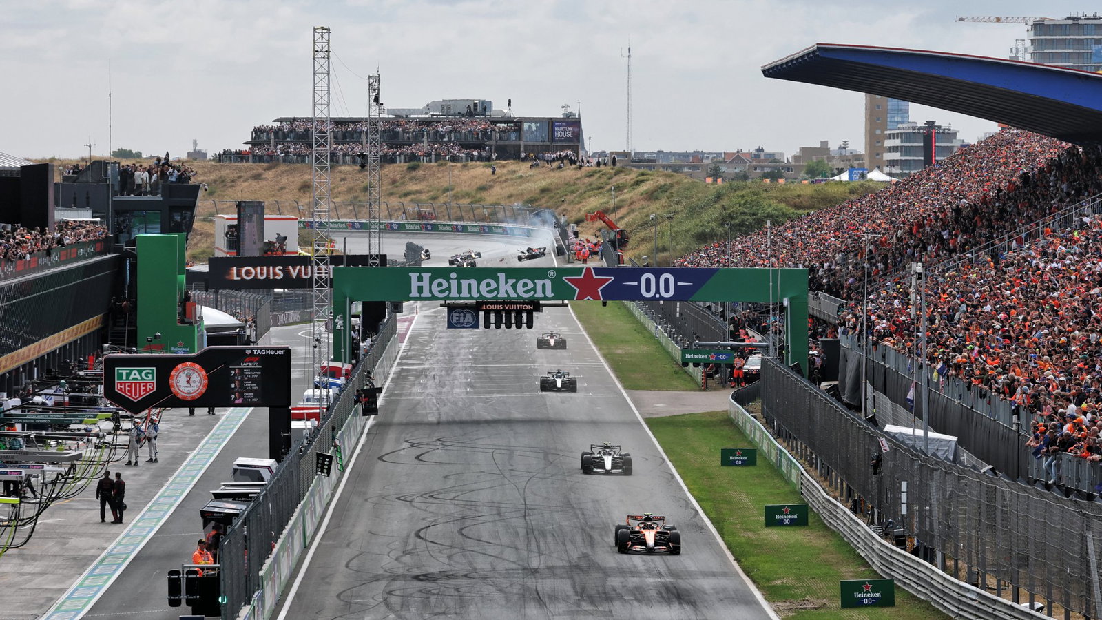 Max Verstappen smashes into the barriers in the opening stages