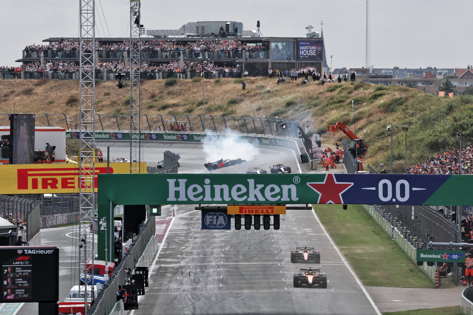 Bortoleto spun at the end of a chaotic first lap