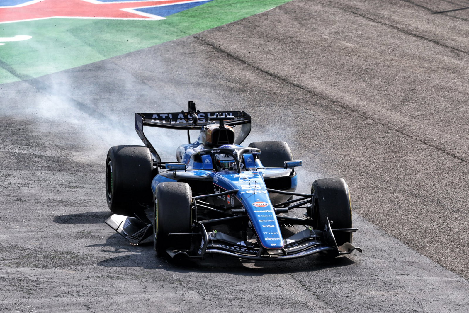 Albon retired following the clash with Sainz