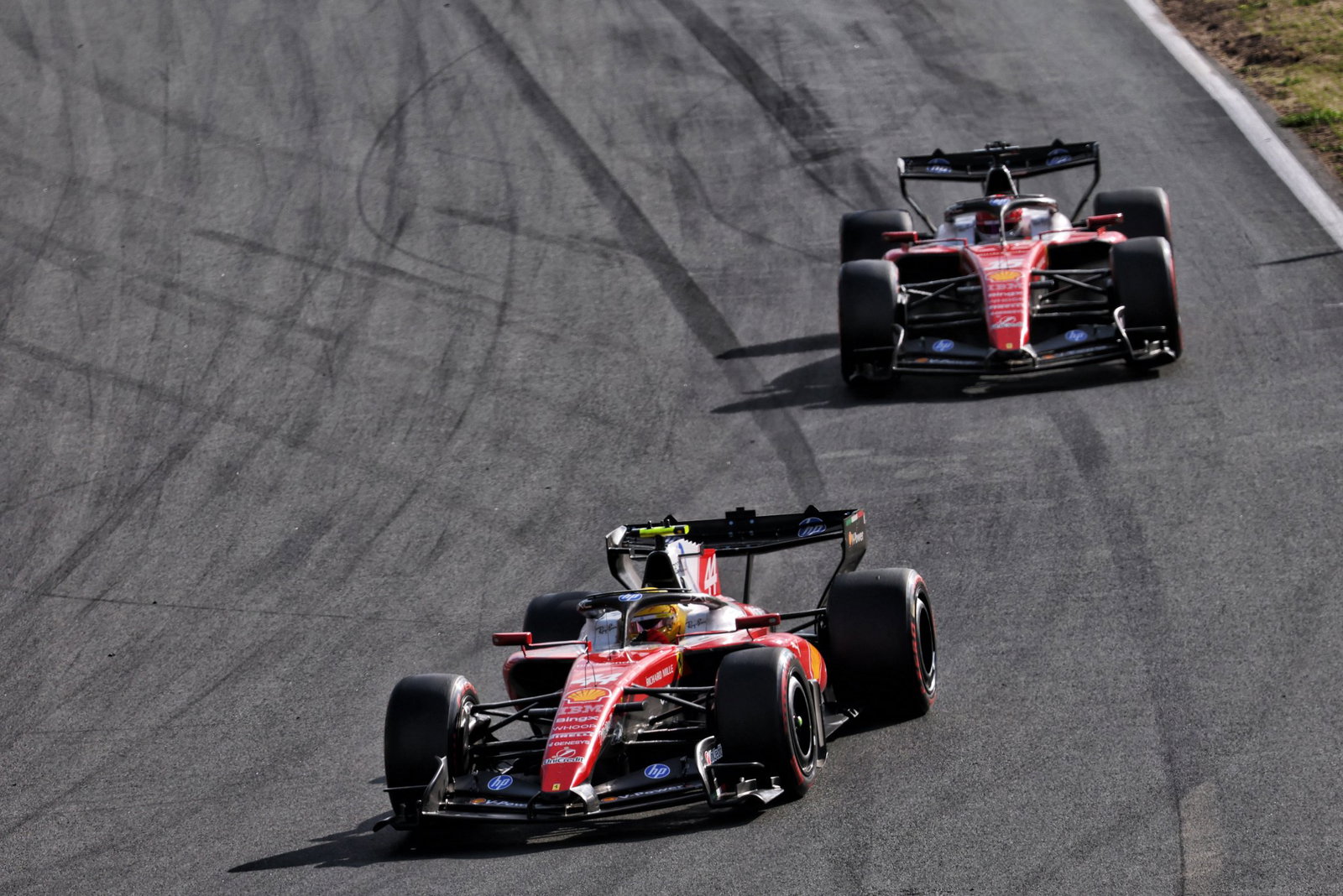 Hamilton finished a frustrated fourth ahead of Leclerc