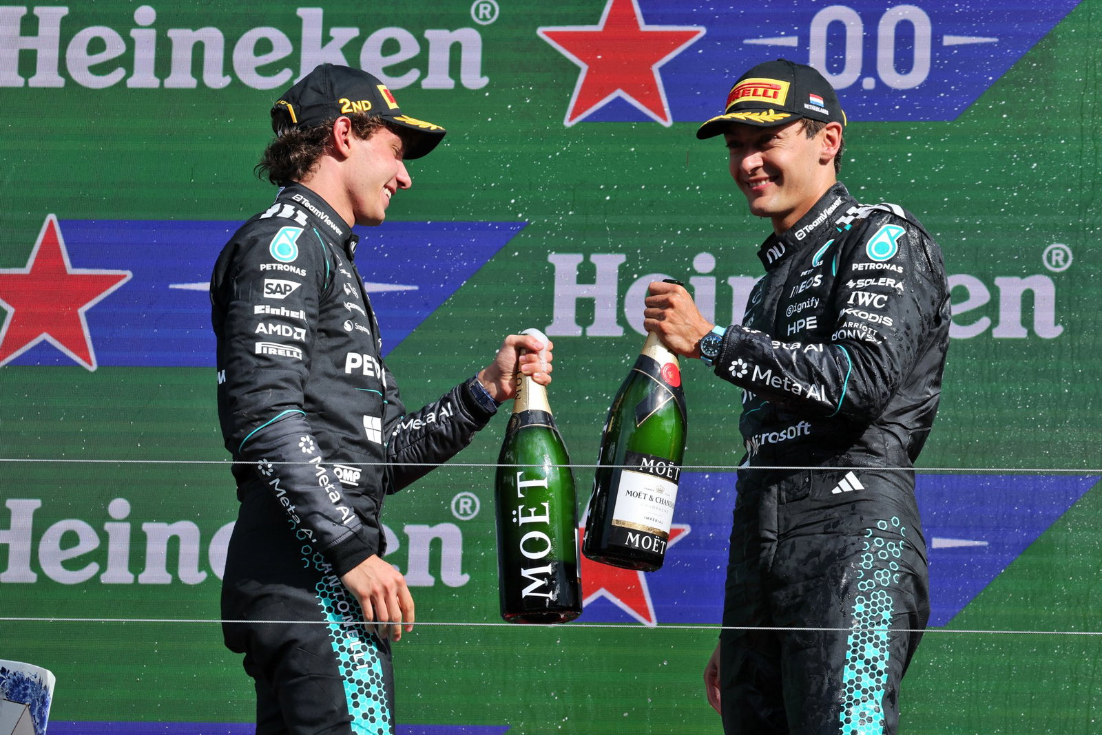 It was all smiles at the end between Antonelli and Russell
