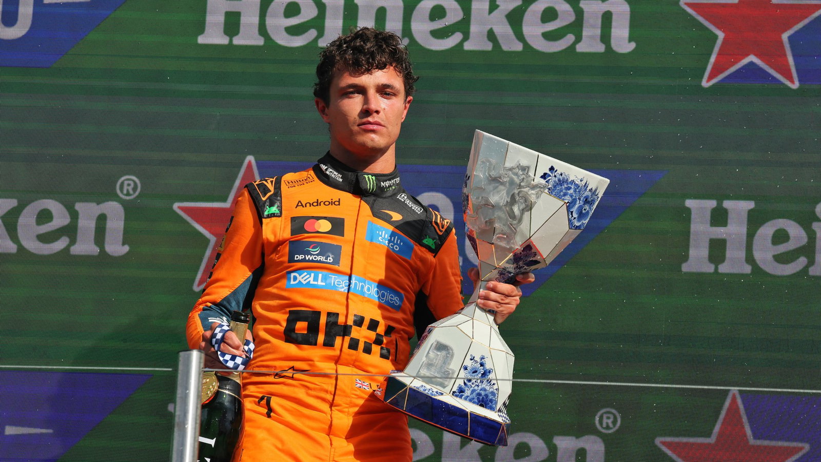 Norris basked in his victory, but is not confident of his title chances
