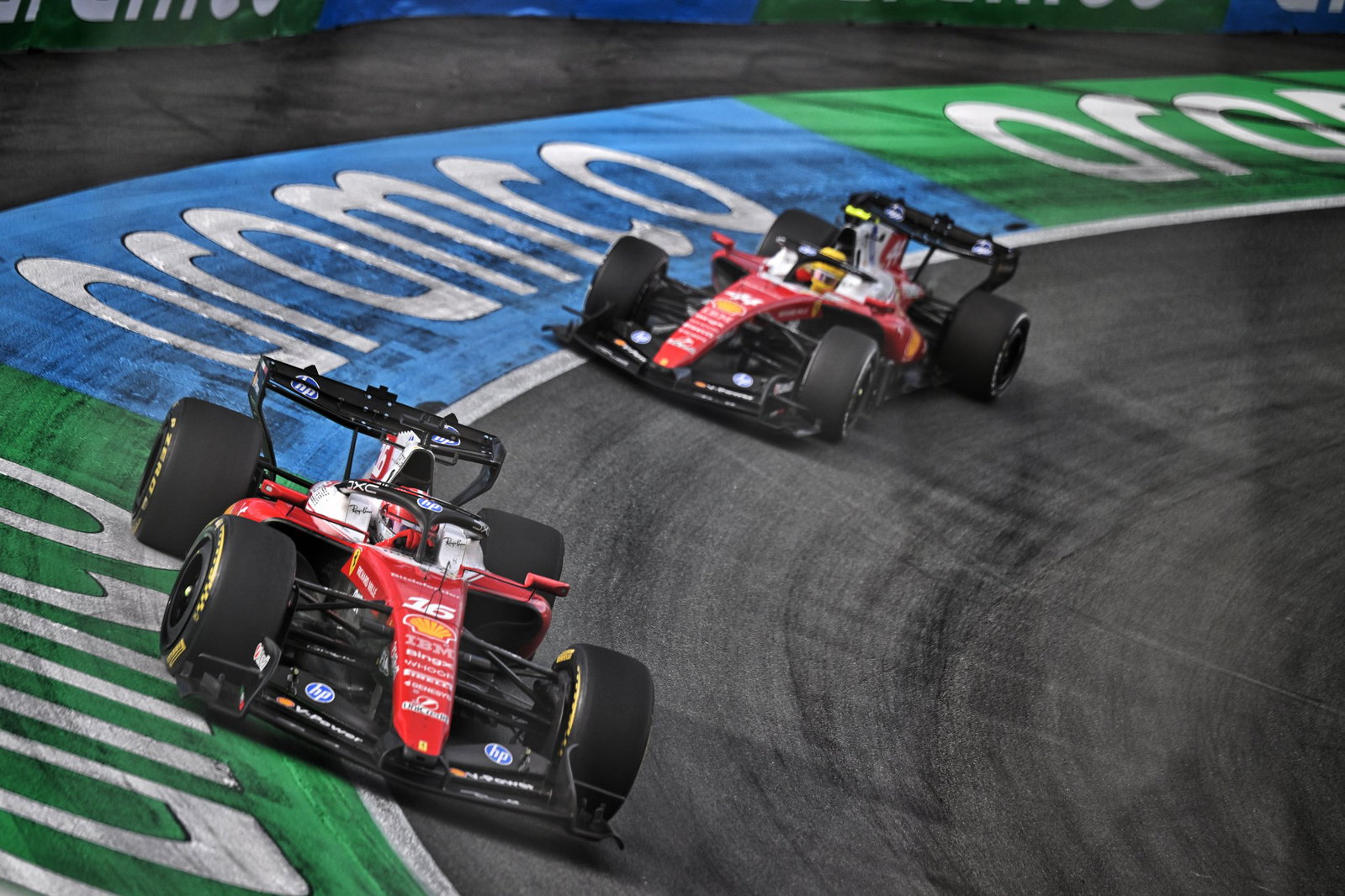 Lewis Hamilton lost time behind Charles Leclerc