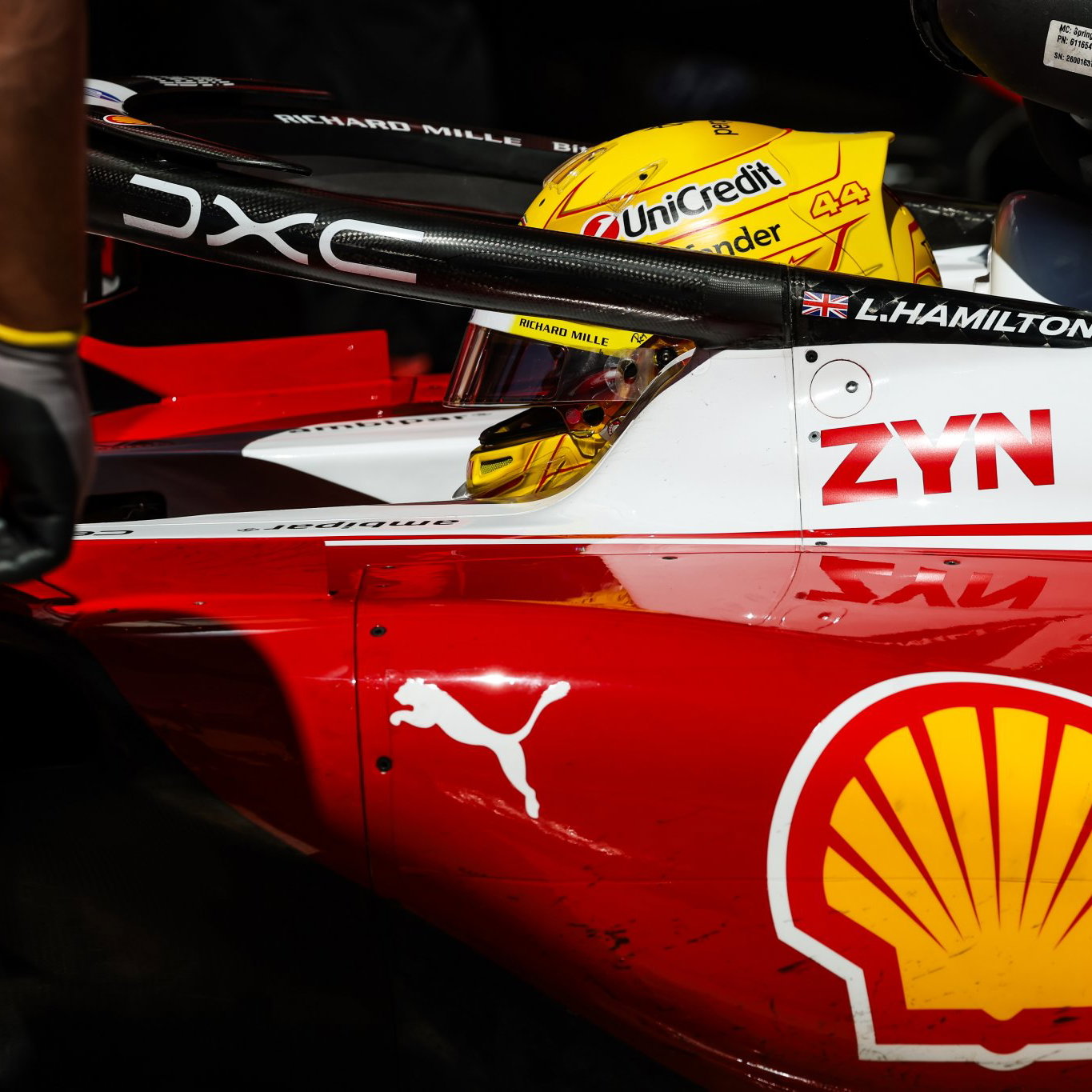 Lewis Hamilton retired with a brake failure 