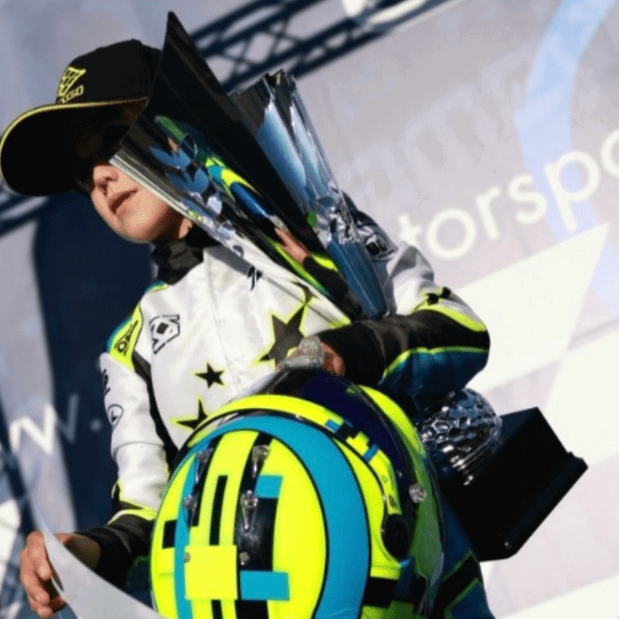 Jack Wolff celebrates his win (Kart Republic)