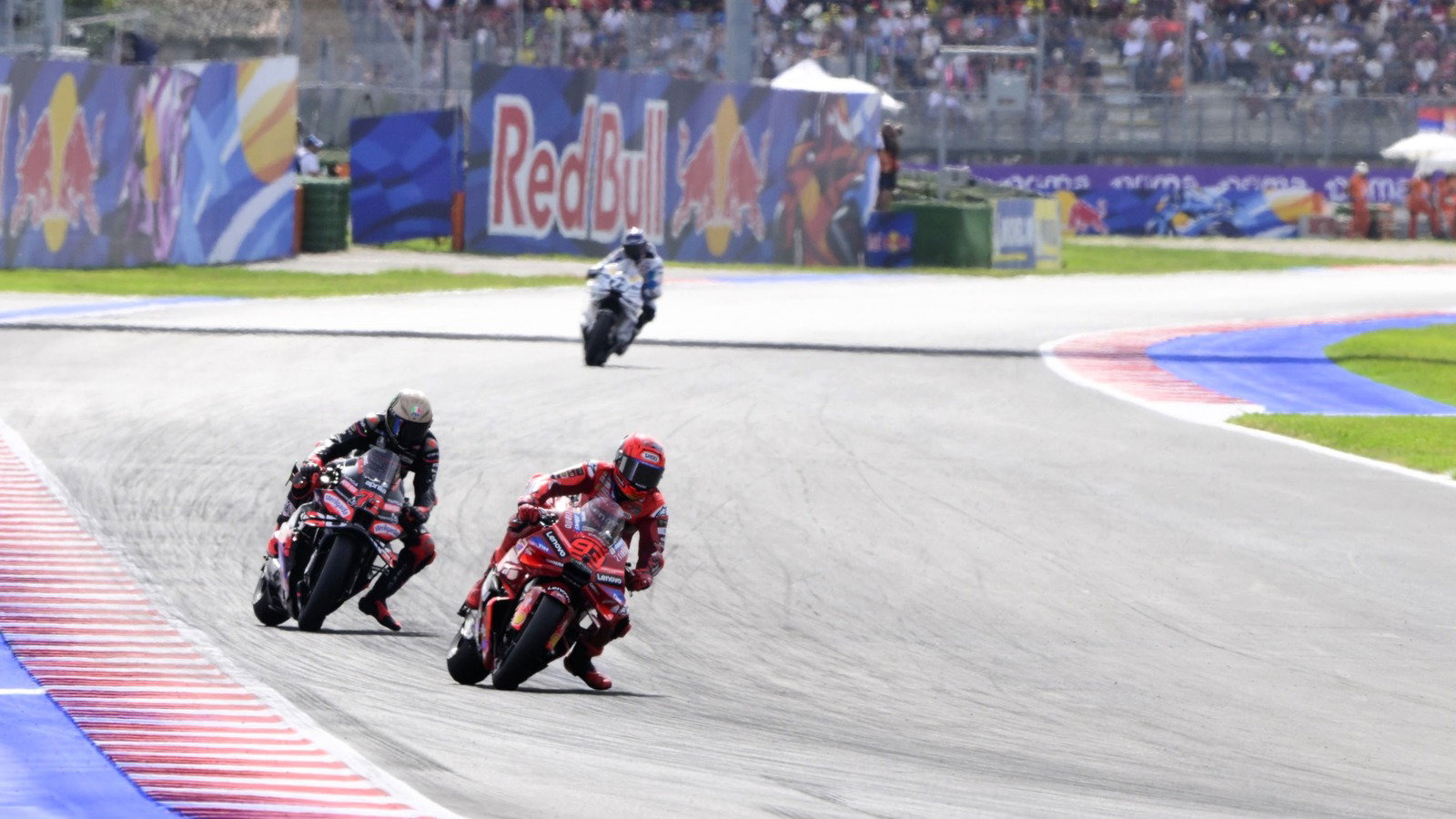 Marc Marquez, Marco Bezzecchi, Alex Marquez, 2025 Misano MotoGP.