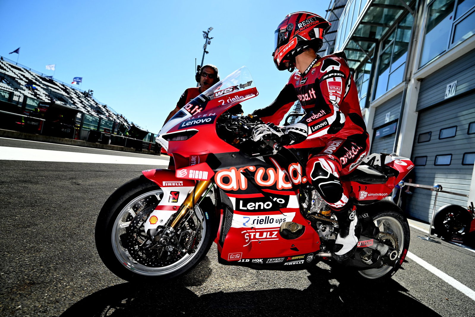 Iker Lecuona, 2026 French WorldSBK, leaving pit box. Credit: Gold and Goose.