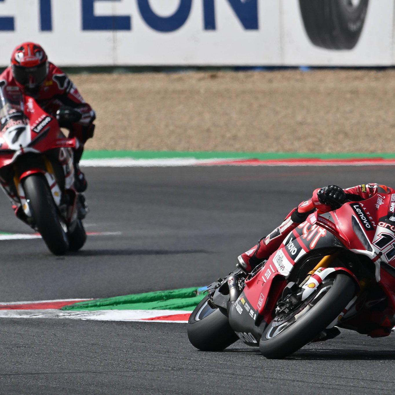 Nicolo Bulega leads Iker Lecuona, 2026 French WorldSBK. Credit: Gold and Goose.