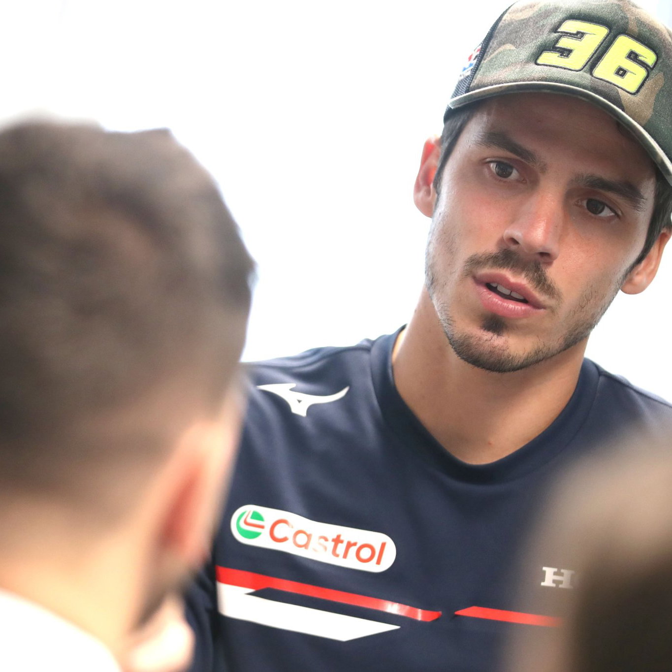Joan Mir speaks to the media at 2026 MotoGP San Marino Grand Prix. Credit: Gold and Goose.