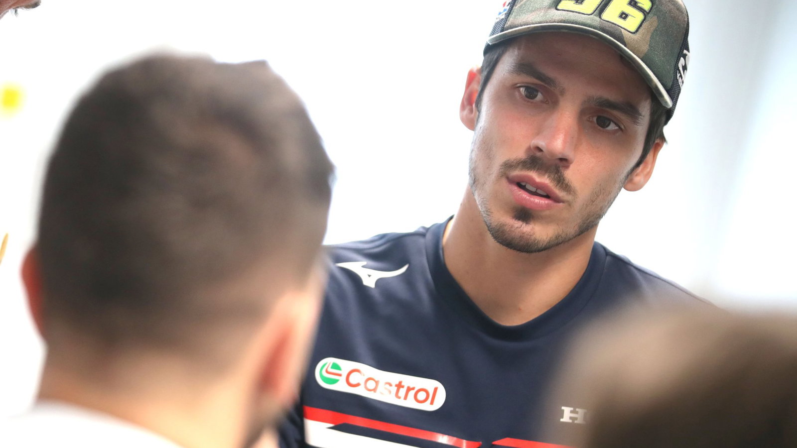 Joan Mir speaks to the media at 2026 MotoGP San Marino Grand Prix. Credit: Gold and Goose.