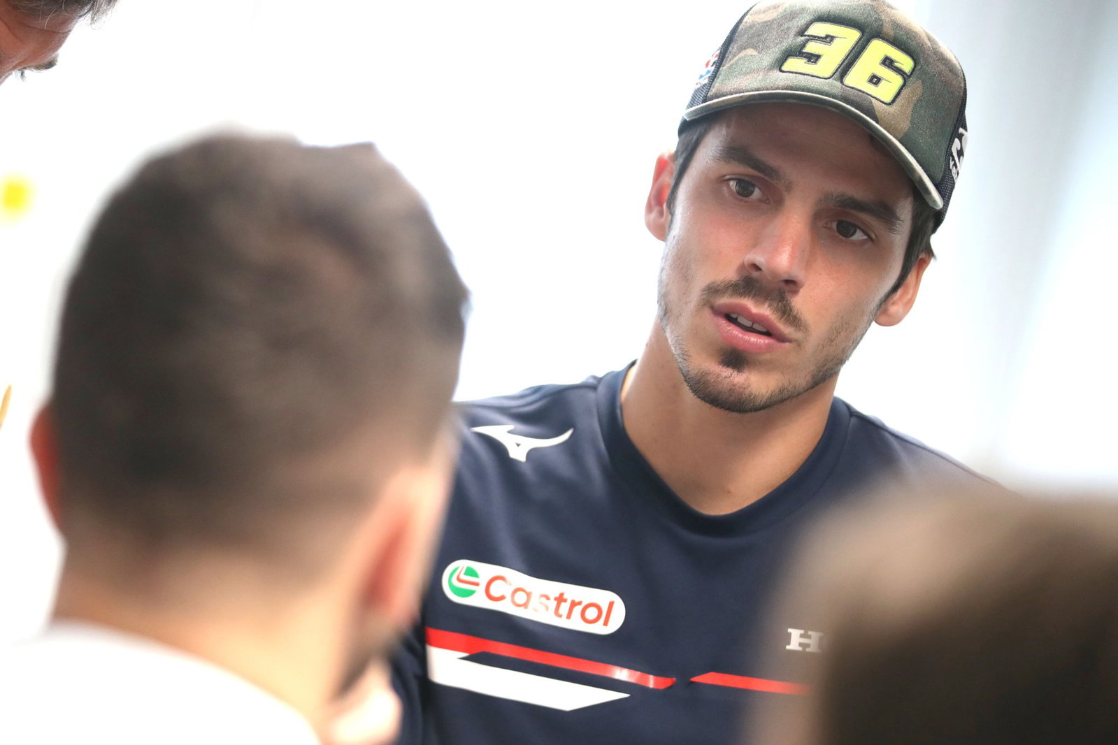 Joan Mir speaks to the media at 2026 MotoGP San Marino Grand Prix. Credit: Gold and Goose.