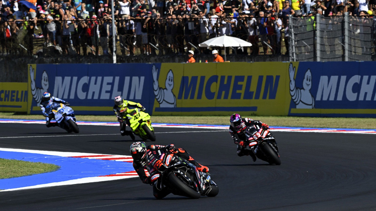 At one point, Jorge Martin almost caught team-mate Marco Bezzecchi in the Misano Sprint.
