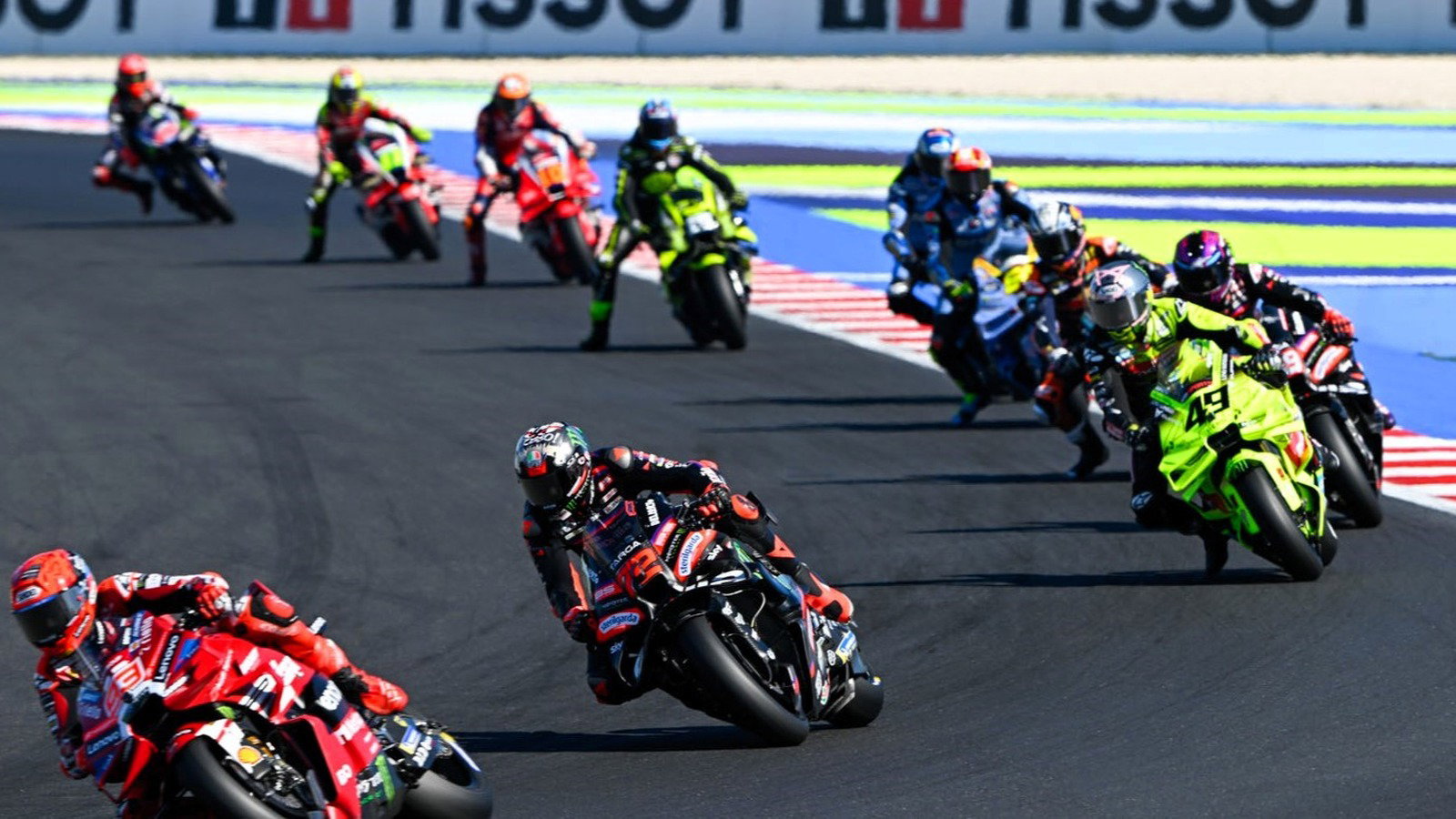 Marc Marquez, Bezzecchi, di Giannantonio , 2026 Misano MotoGP Sprint.