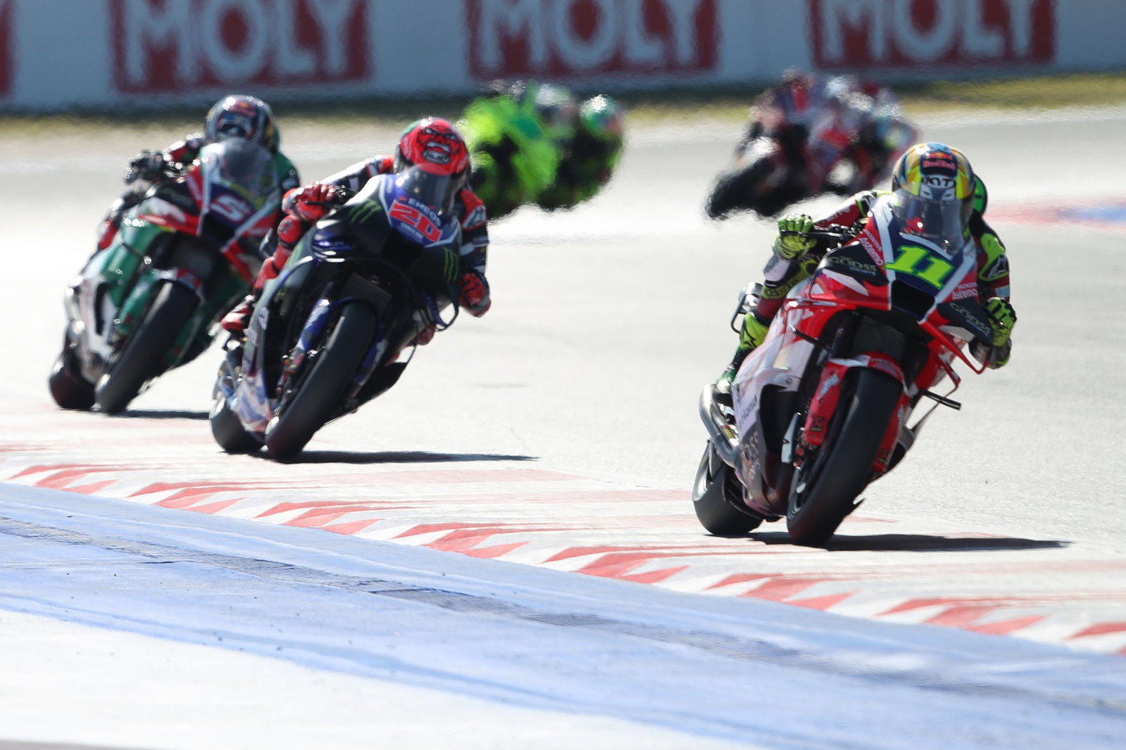 Diogo Moreira leads Fabio Quartararo, 2026 MotoGP San Marino Grand Prix, Sprint. Credit: Gold and Goose.