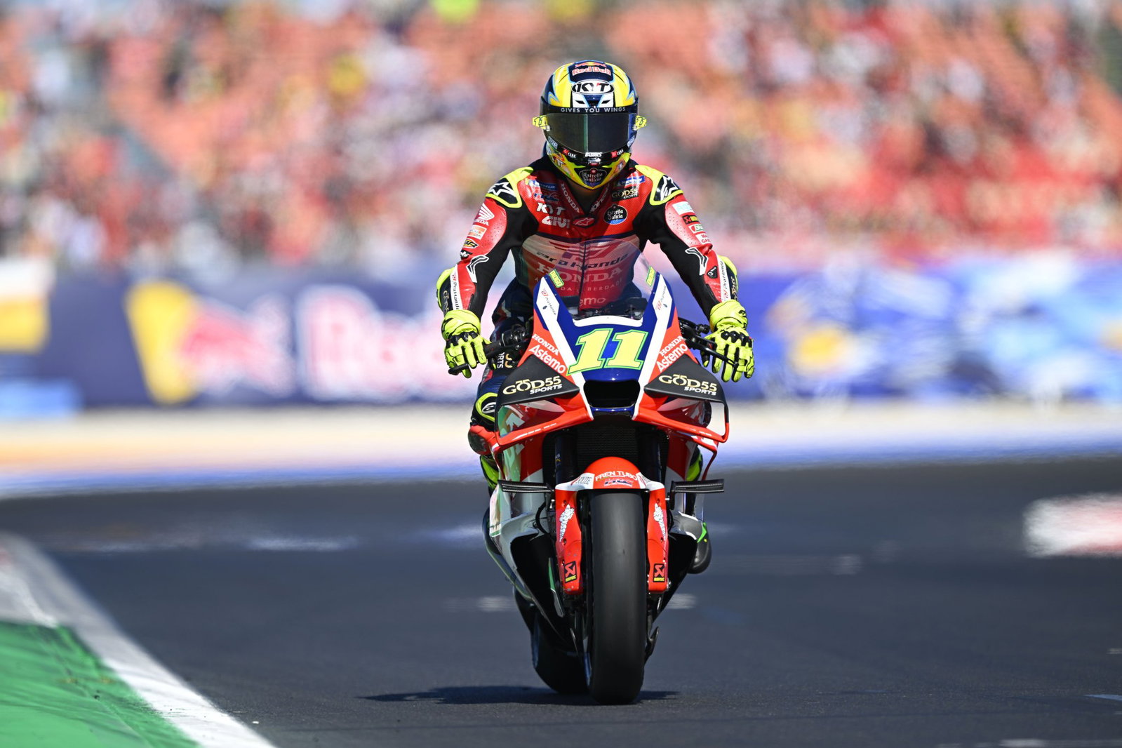 Diogo Moreira arrives at the grid, 2026 MotoGP San Marino Grand Prix. Credit: Gold and Goose.