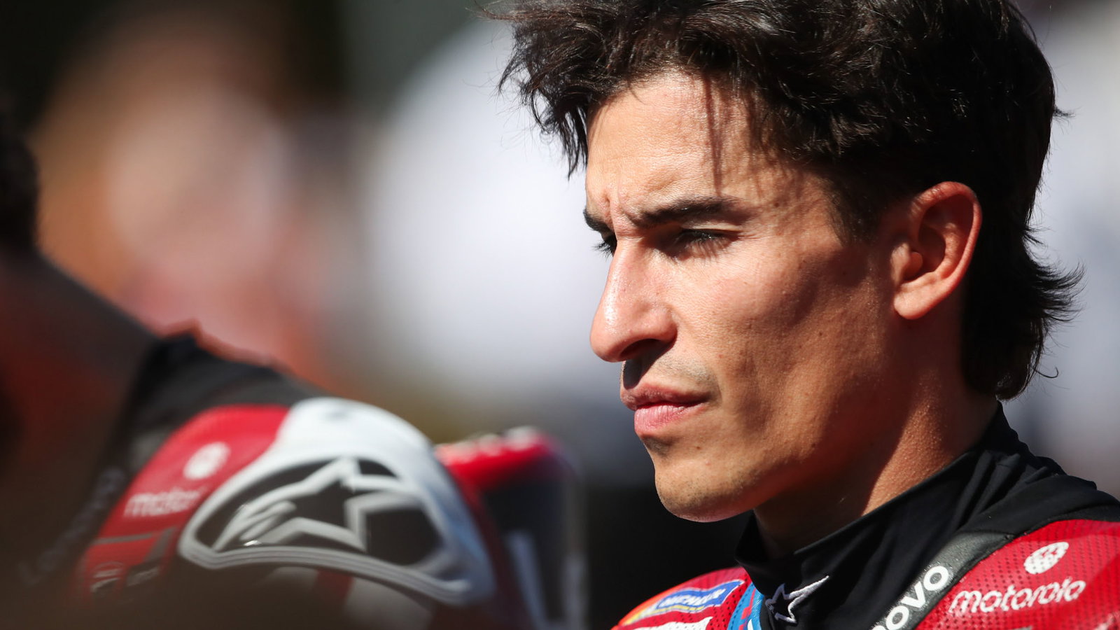 Marc Marquez in the pre-race ceremony before the San Marino MotoGP.