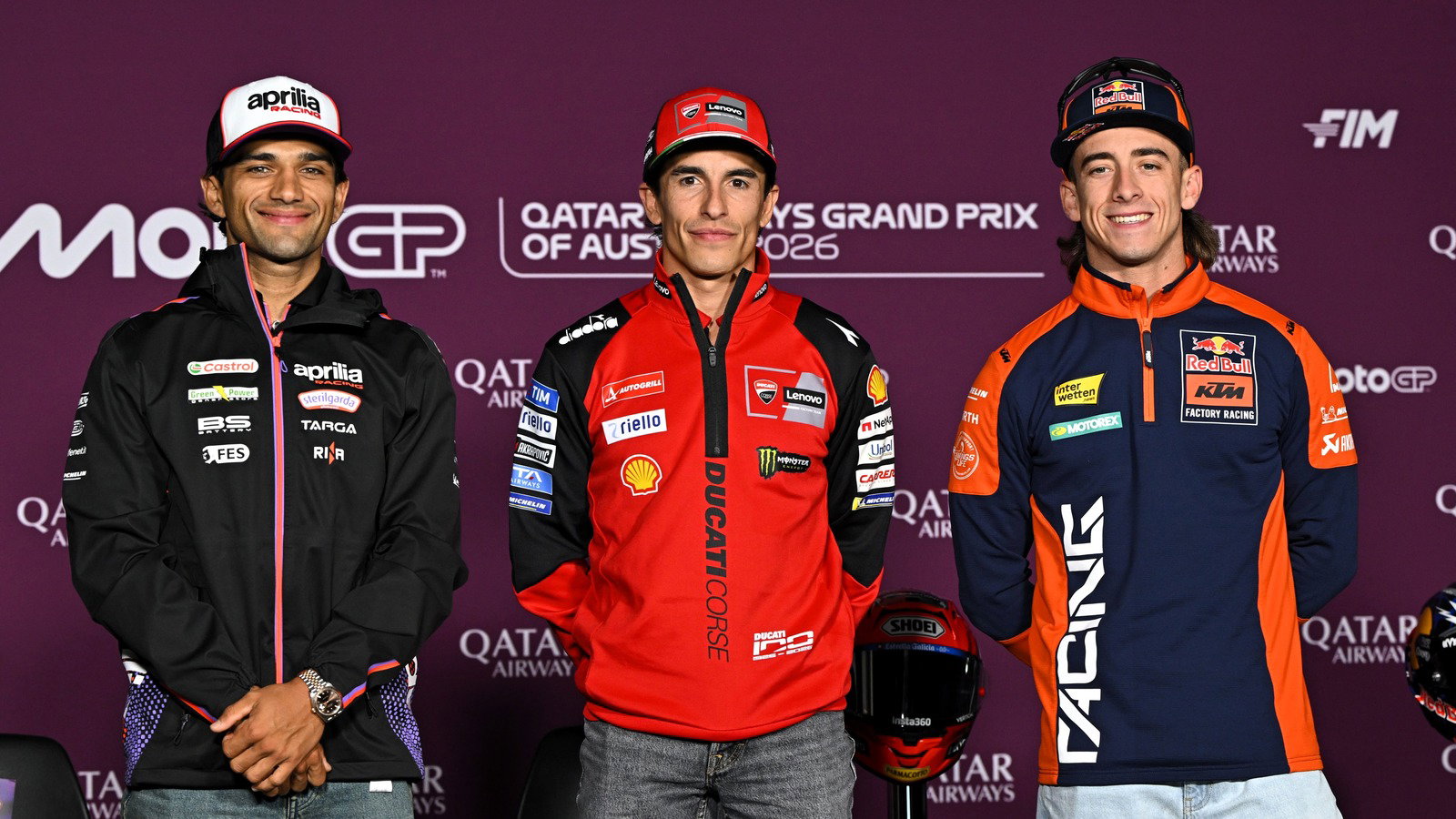 Jorge Martin, Marc Marquez, Pedro Acosta, 2026 Red Bull Ring MotoGP. 