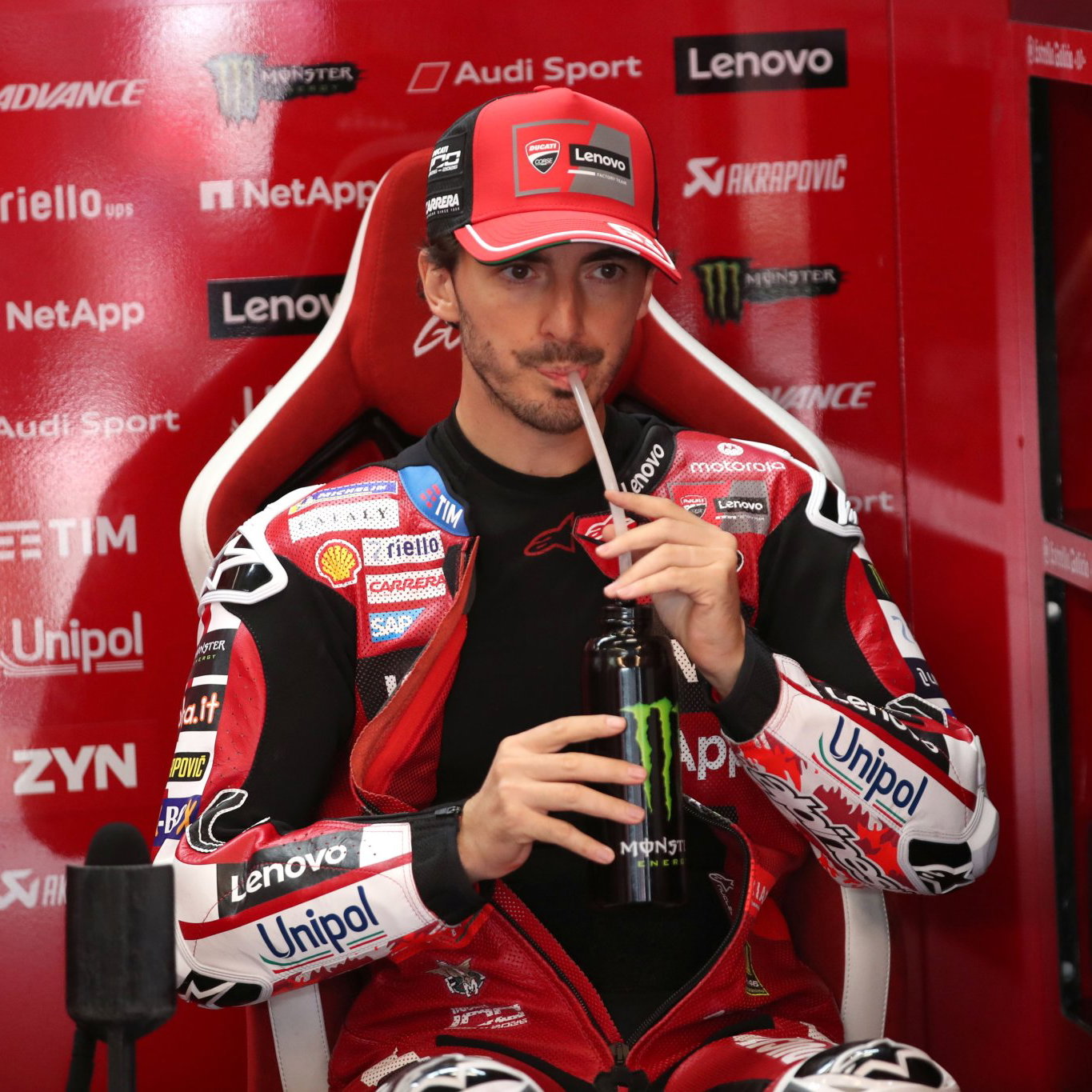 Francesco Bagnaia, 2026 MotoGP Austrian Grand Prix, pit box. Credit: Gold and Goose.
