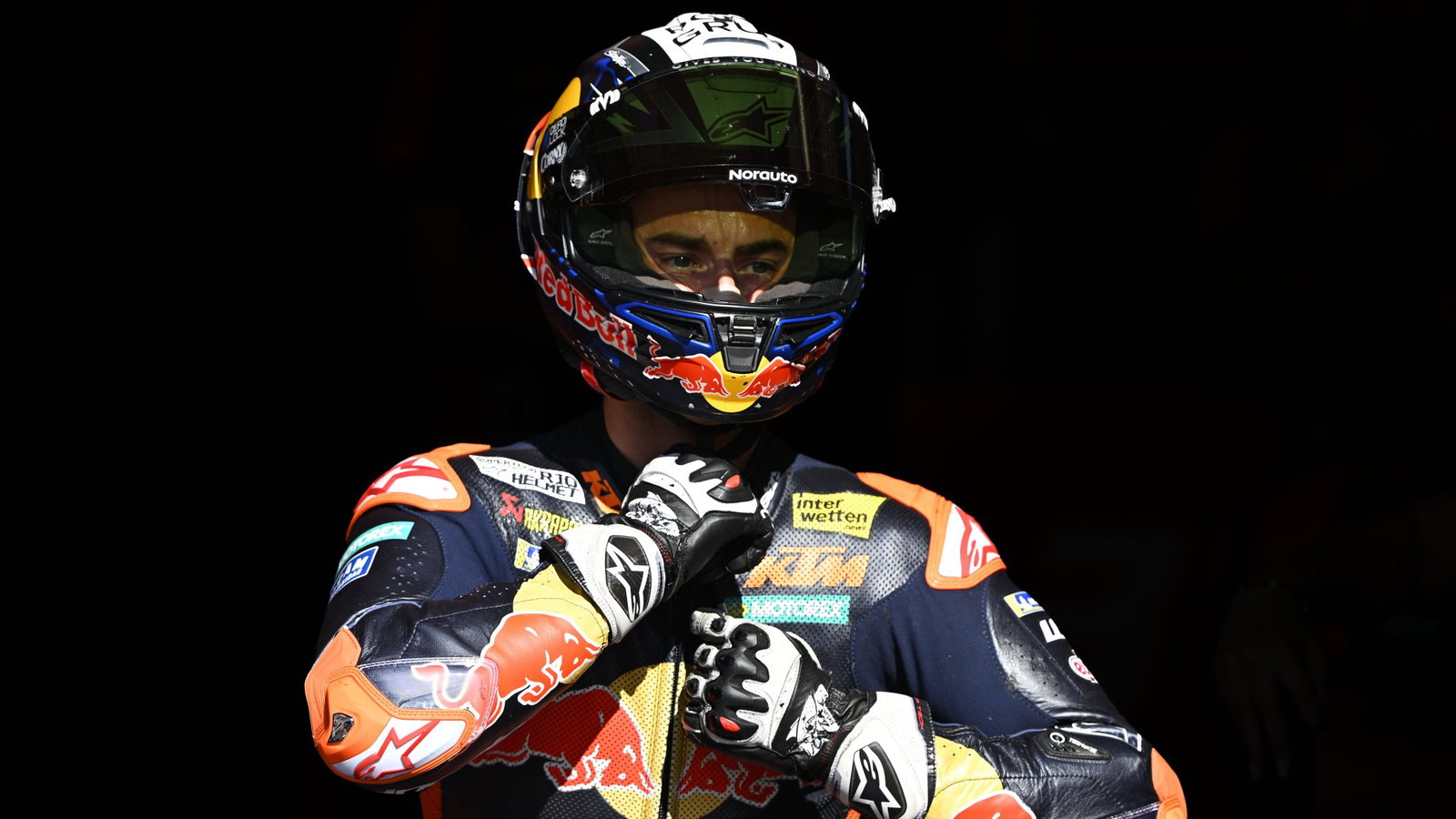 Pedro Acosta crashed from the lead of the Austria MotoGP sprint