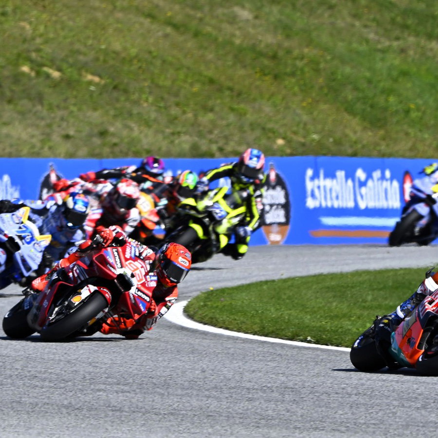 Acosta leads, Martin 8th, opening lap, 2026 Red Bull Ring Sprint.