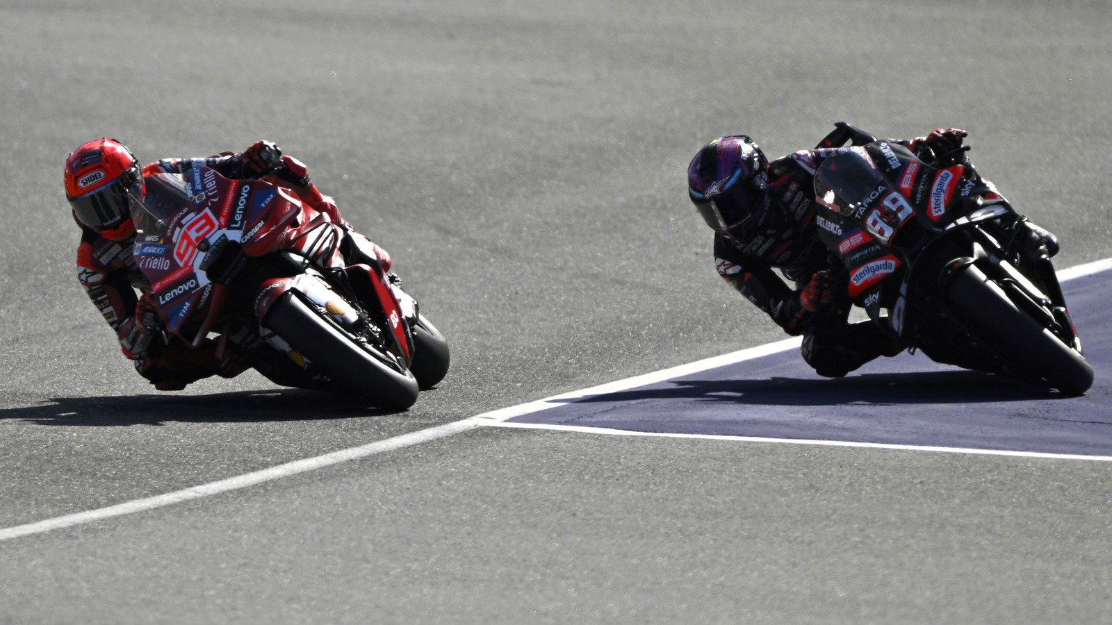 Martin runs wide after Marquez's Turn 2 pass in the Red Bull Ring Sprint.