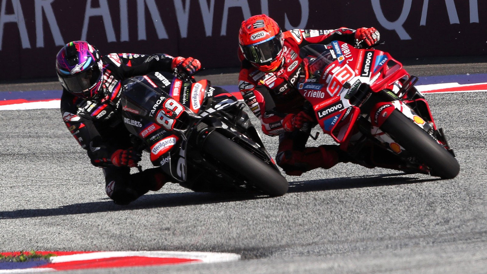 Jorge Martin passes Marc Marquez, 2026 Red Bull Ring Sprint.