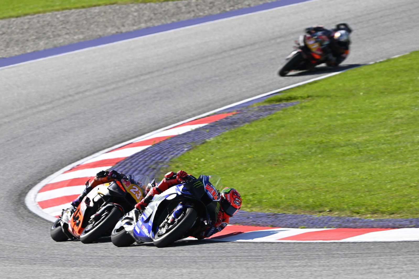 Fabio Quartararo leads Enea Bastianini, 2026 MotoGP Austrian Grand Prix. Credit: Gold and Goose.