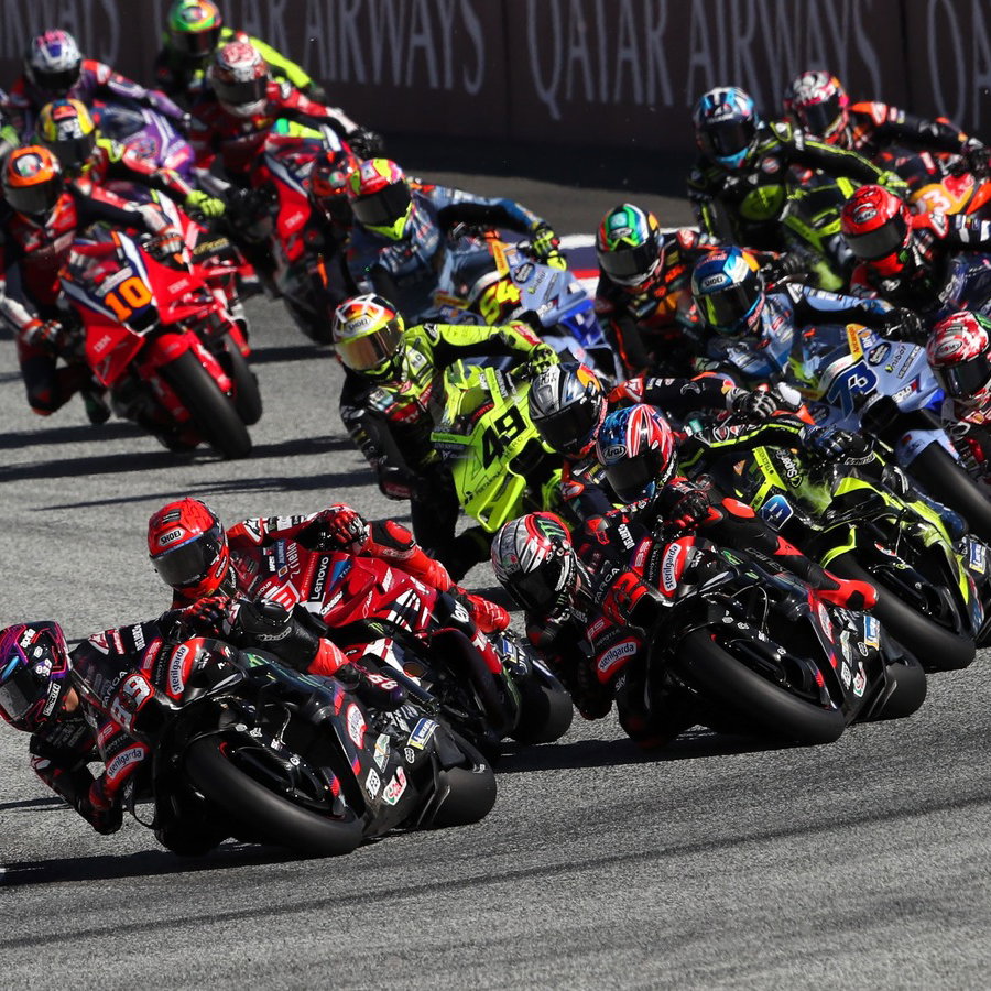 Jorge Martin leads, Start, 2026 Red Bull Ring MotoGP.