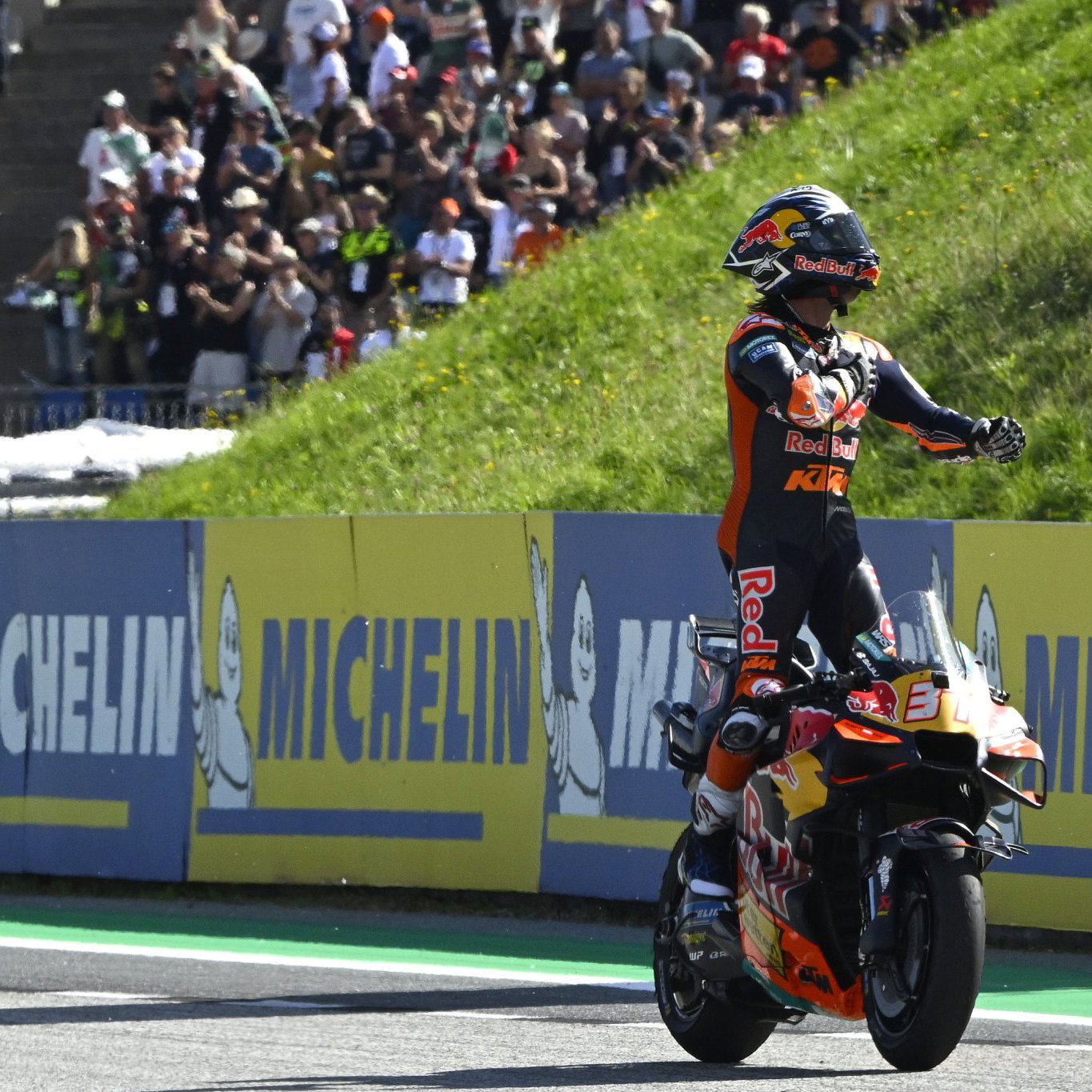 Pedro Acosta, 2026 MotoGP Austrian Grand Prix, cooldown lap. Credit: Gold and Goose.