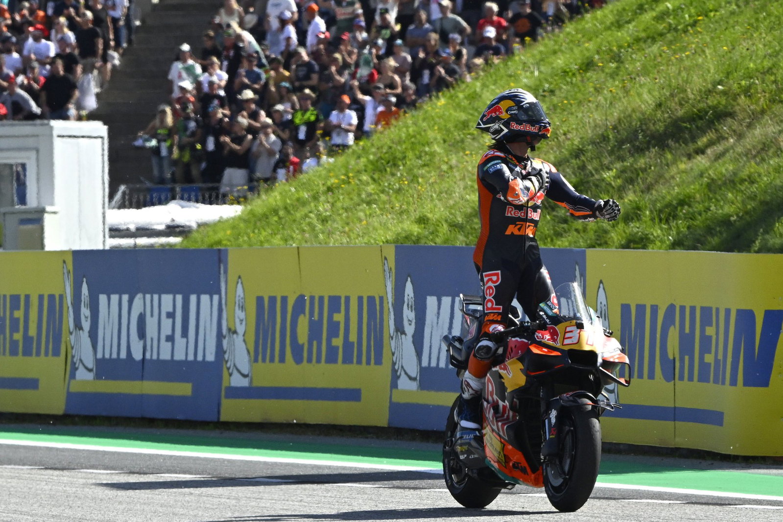 Pedro Acosta, 2026 MotoGP Austrian Grand Prix, cooldown lap. Credit: Gold and Goose.