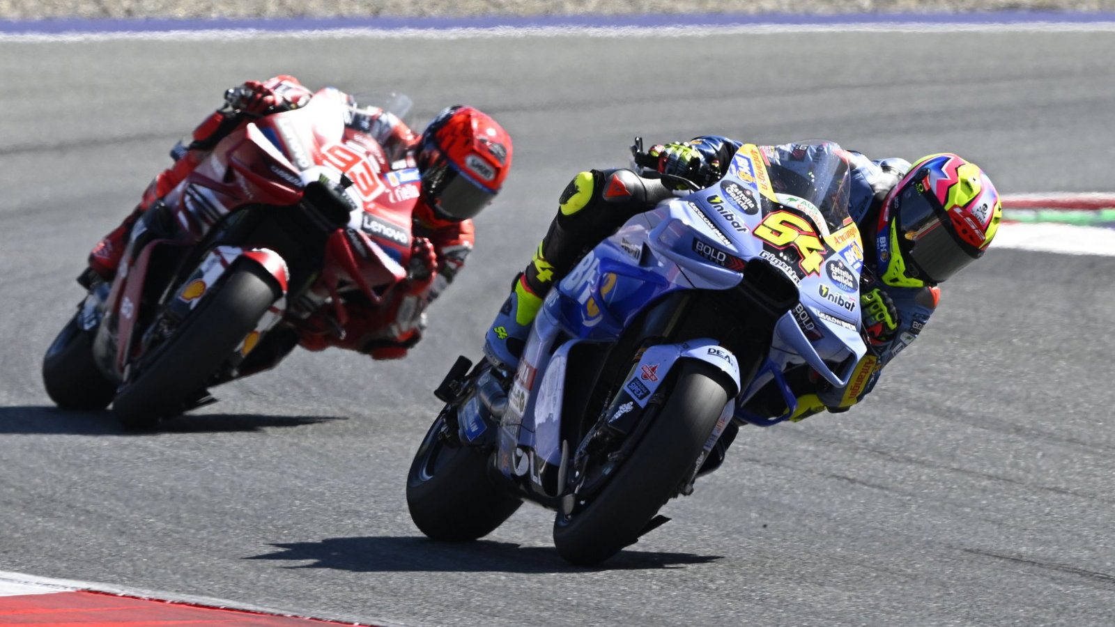 Fermin Aldeguer leads Marc Marquez, 2026 MotoGP Austrian Grand Prix. Credit: Gold and Goose.