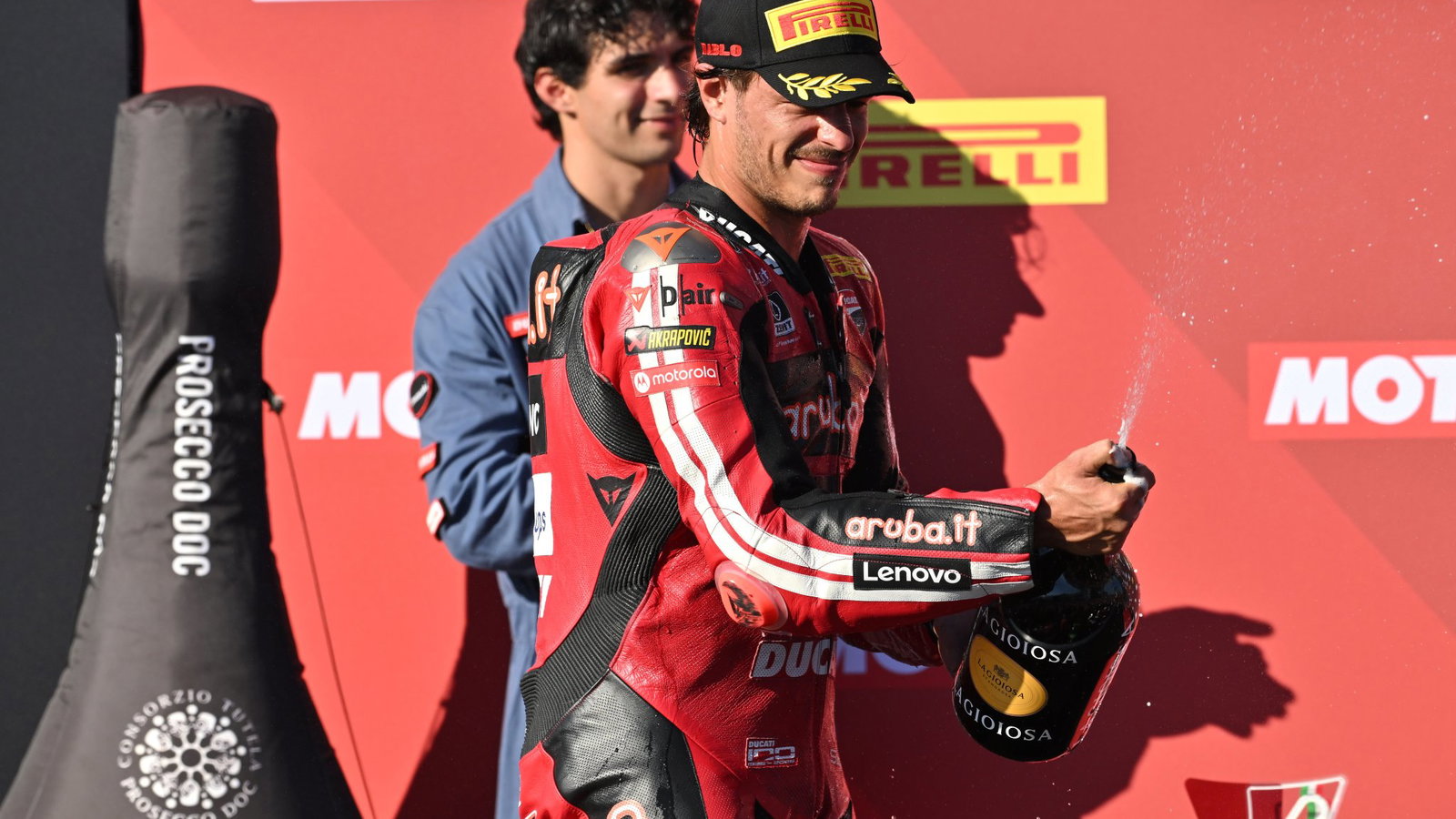 Nicolo Bulega remains on the brink of the WorldSBK title after finishing second in Race 1 at Cremona.