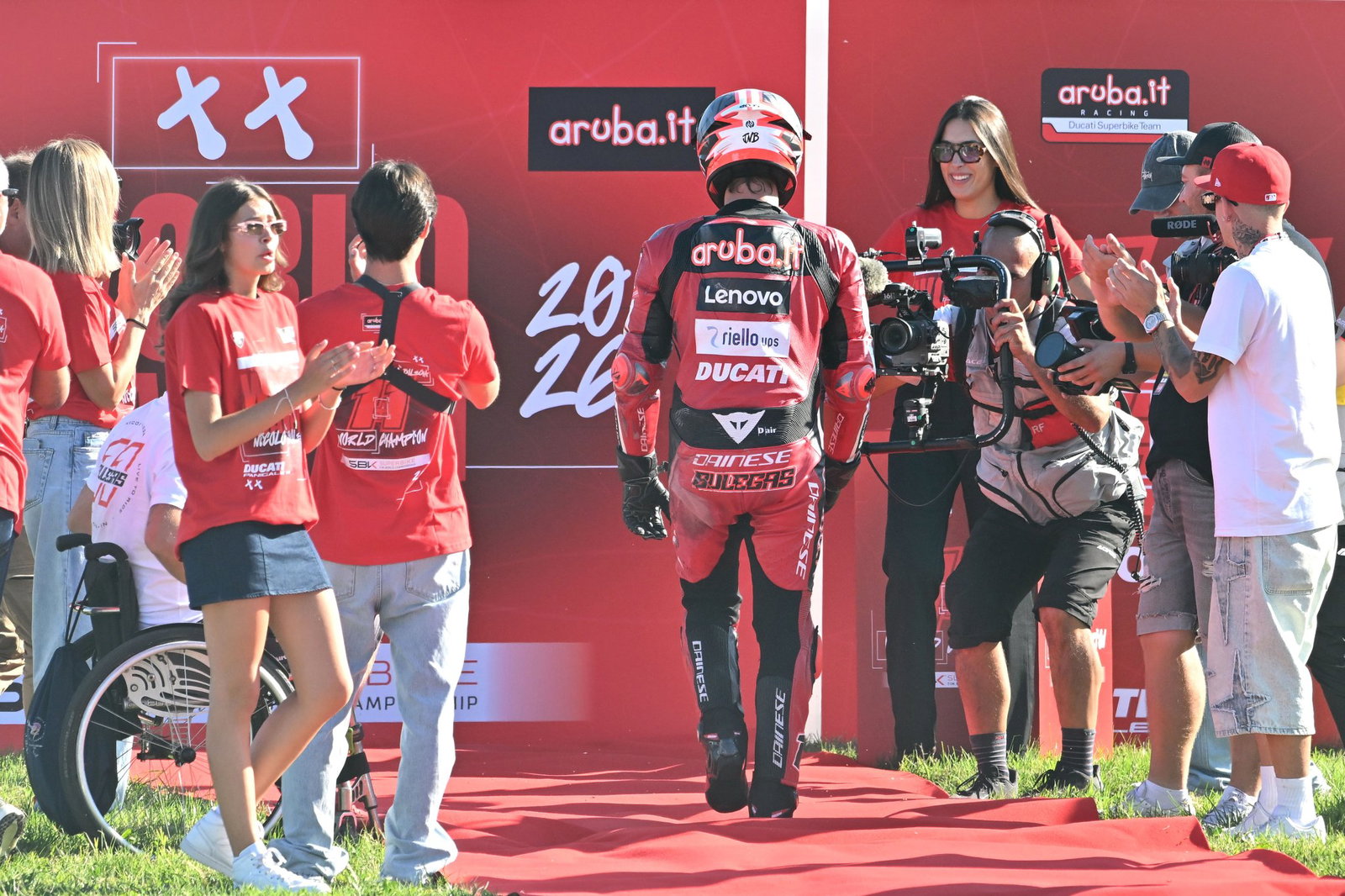 Nicolo Bulega, 2026 WorldSBK Champion celebration at Cremona. Credit: Gold and Goose.