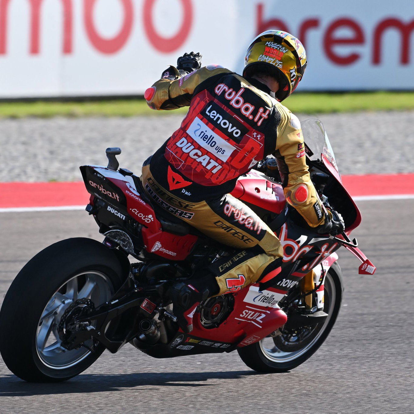 Nicolo Bulega, 2026 Italian WorldSBK, Race 2 cooldown lap. Credit: Gold and Goose.