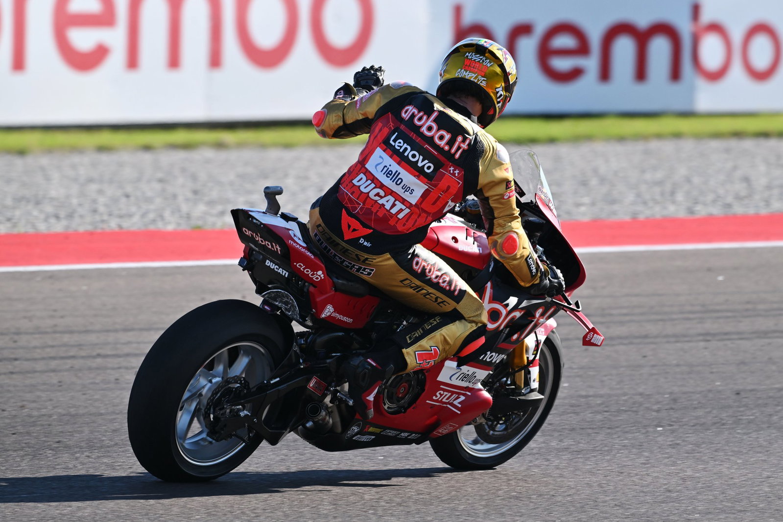 Nicolo Bulega, 2026 Italian WorldSBK, Race 2 cooldown lap. Credit: Gold and Goose.