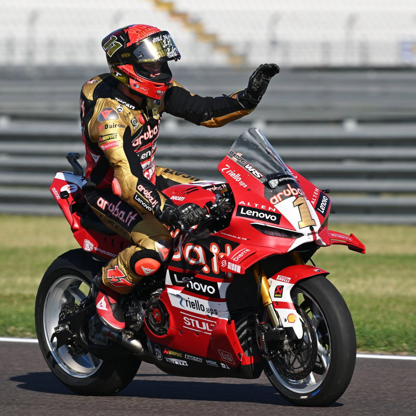 Nicolo Bulega, 2026 Italian WorldSBK, Race 2 cooldown lap. Credit: Gold and Goose.