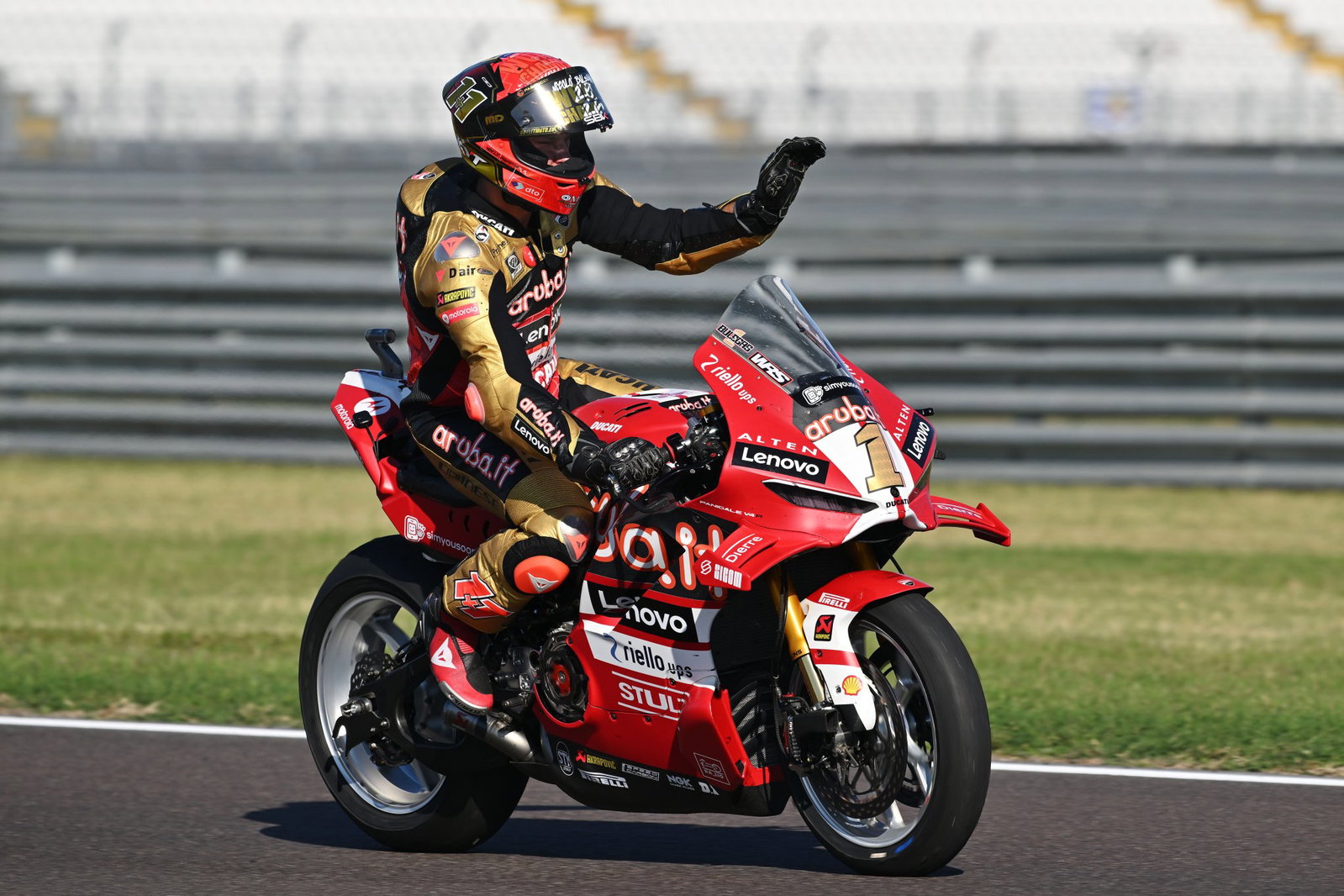 Nicolo Bulega, 2026 Italian WorldSBK, Race 2 cooldown lap. Credit: Gold and Goose.