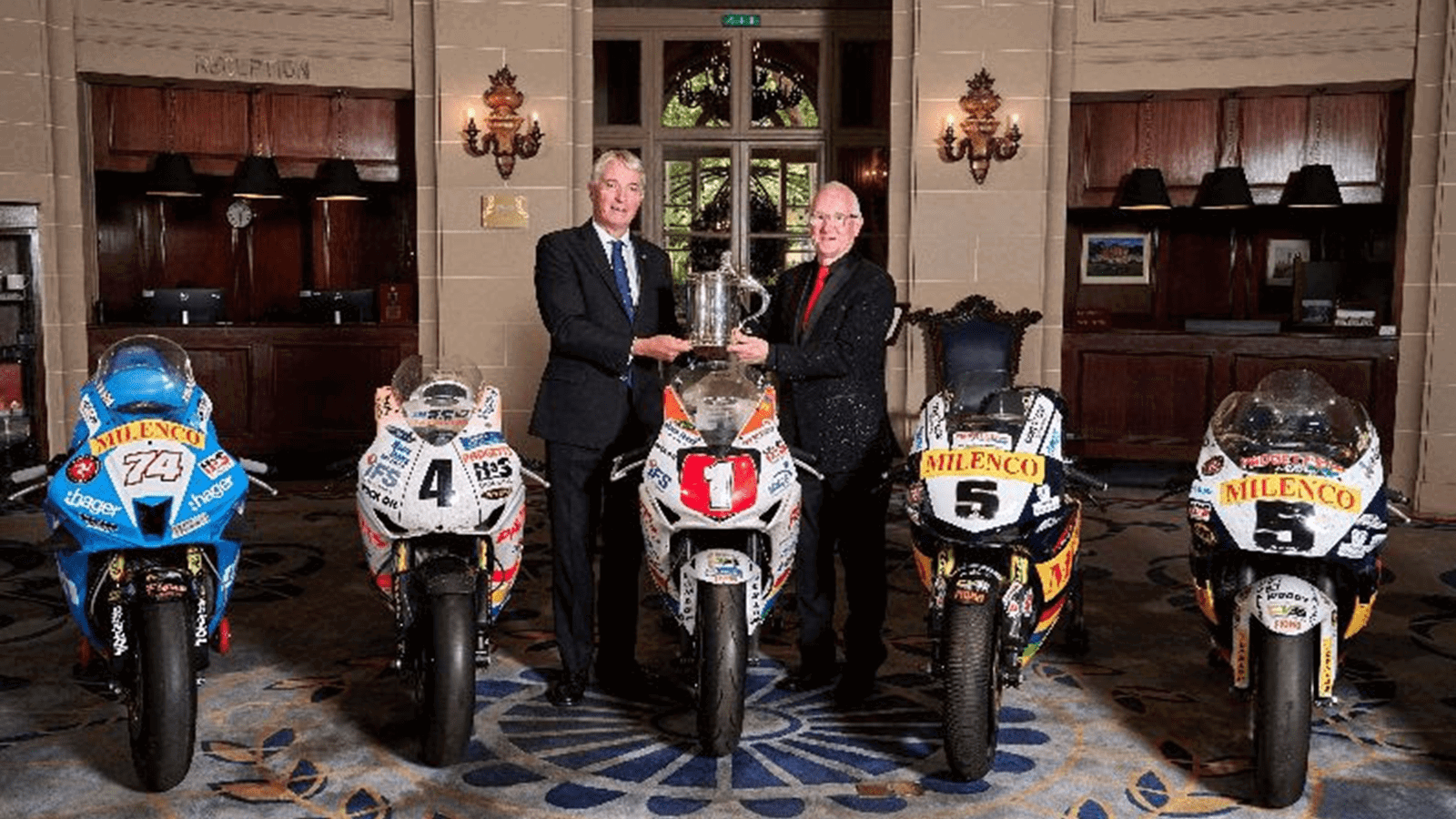 Clive Padgett receives the Torrens Trophy on behalf of Padgett's Motorcycles. Credit: Royal Automobile Club.