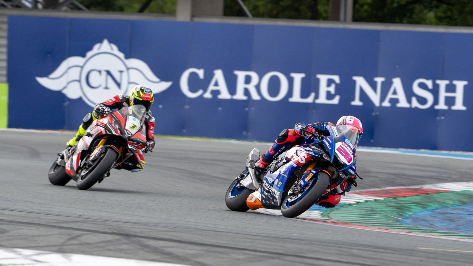 Bradley Ray was ahead briefly in BSB race three on his way to second