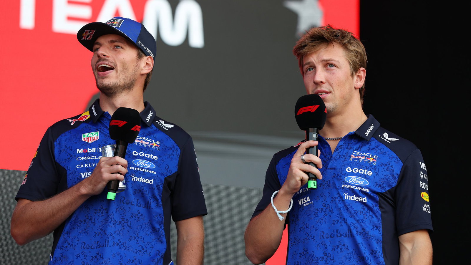 Max Verstappen and Liam Lawson 